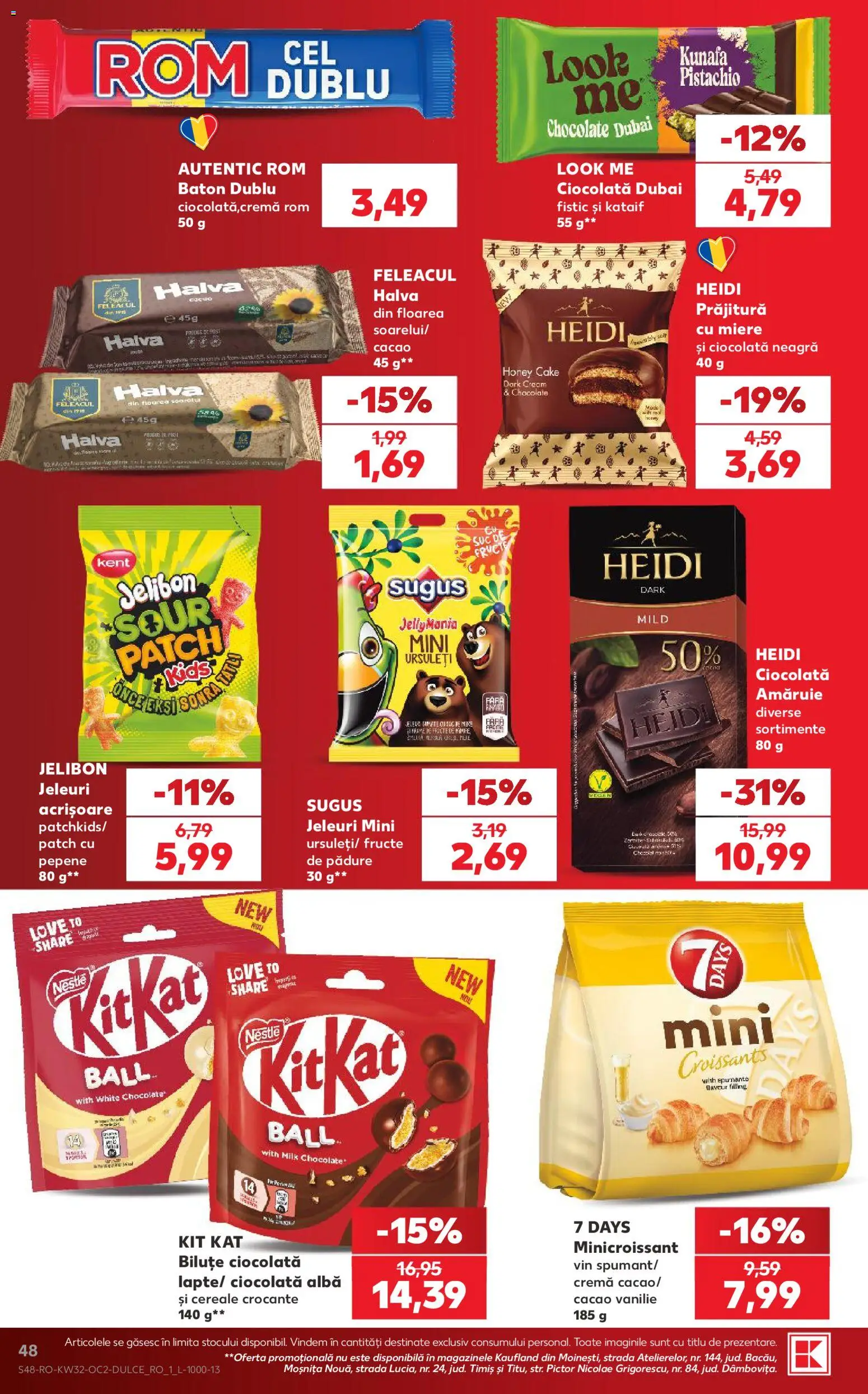 Noul catalog Kaufland – valabil de la 05.08.2026 | Pagină: 48 | Produse: Prăjitură, Vin, Fistic, Jeleuri