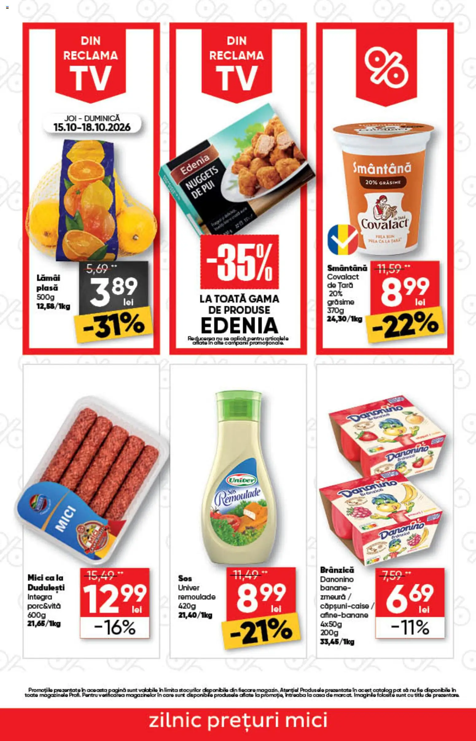 Noul catalog Profi – valabil de la 15.10.2026 | Pagină: 2 | Produse: Zmeură, Pui, Covalact de tara, Smântână