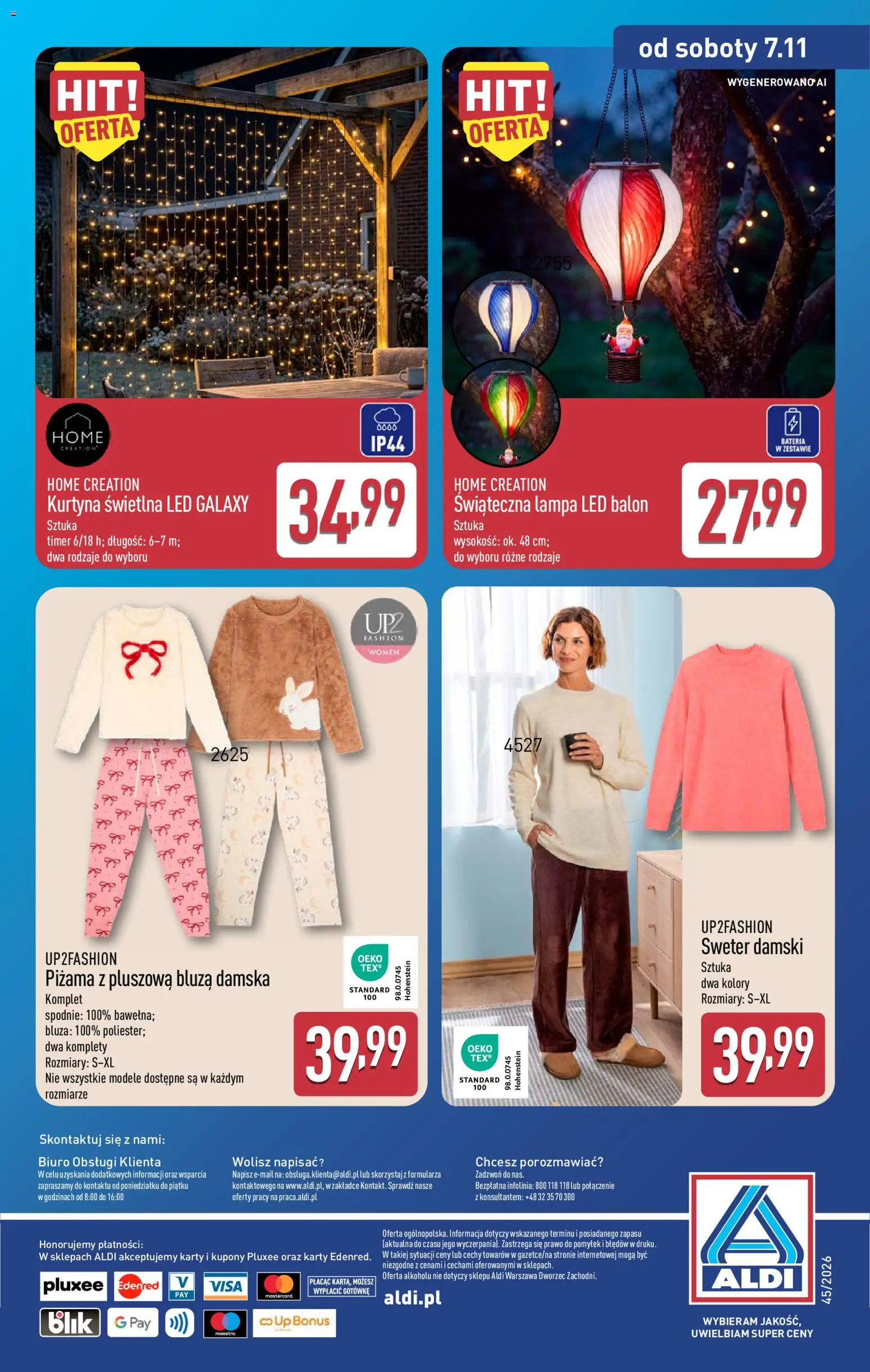 Aldi gazetka - Artykuły przemysłowe i tekstylia od 04.11.2026 | Strona: 15 | Produkty: Sweter, Spodnie, Bateria, Lampa