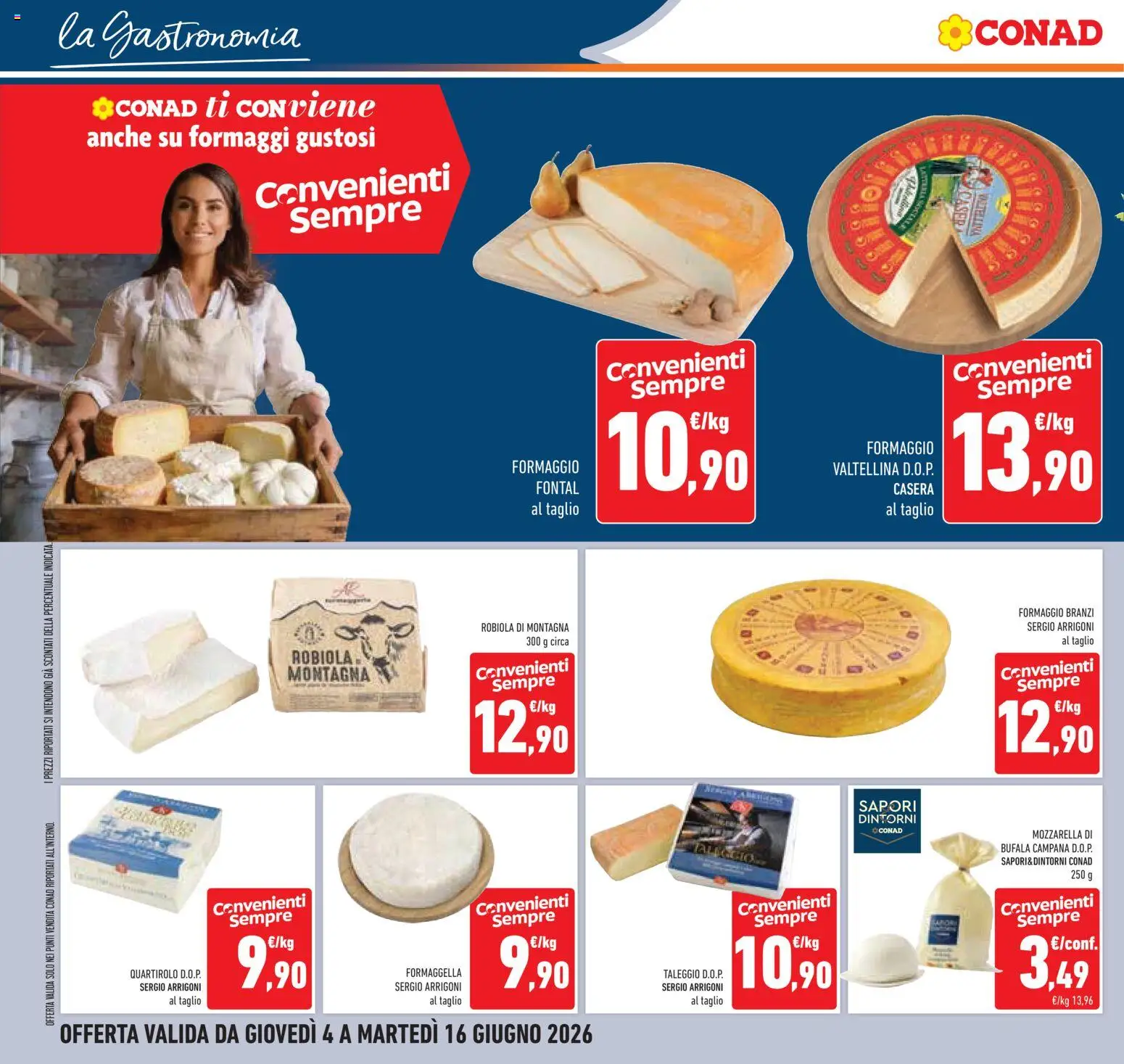 Volantino Conad del 04.06.2026 | Pagina: 10 | Prodotti: Mozzarella, Formaggio, Robiola