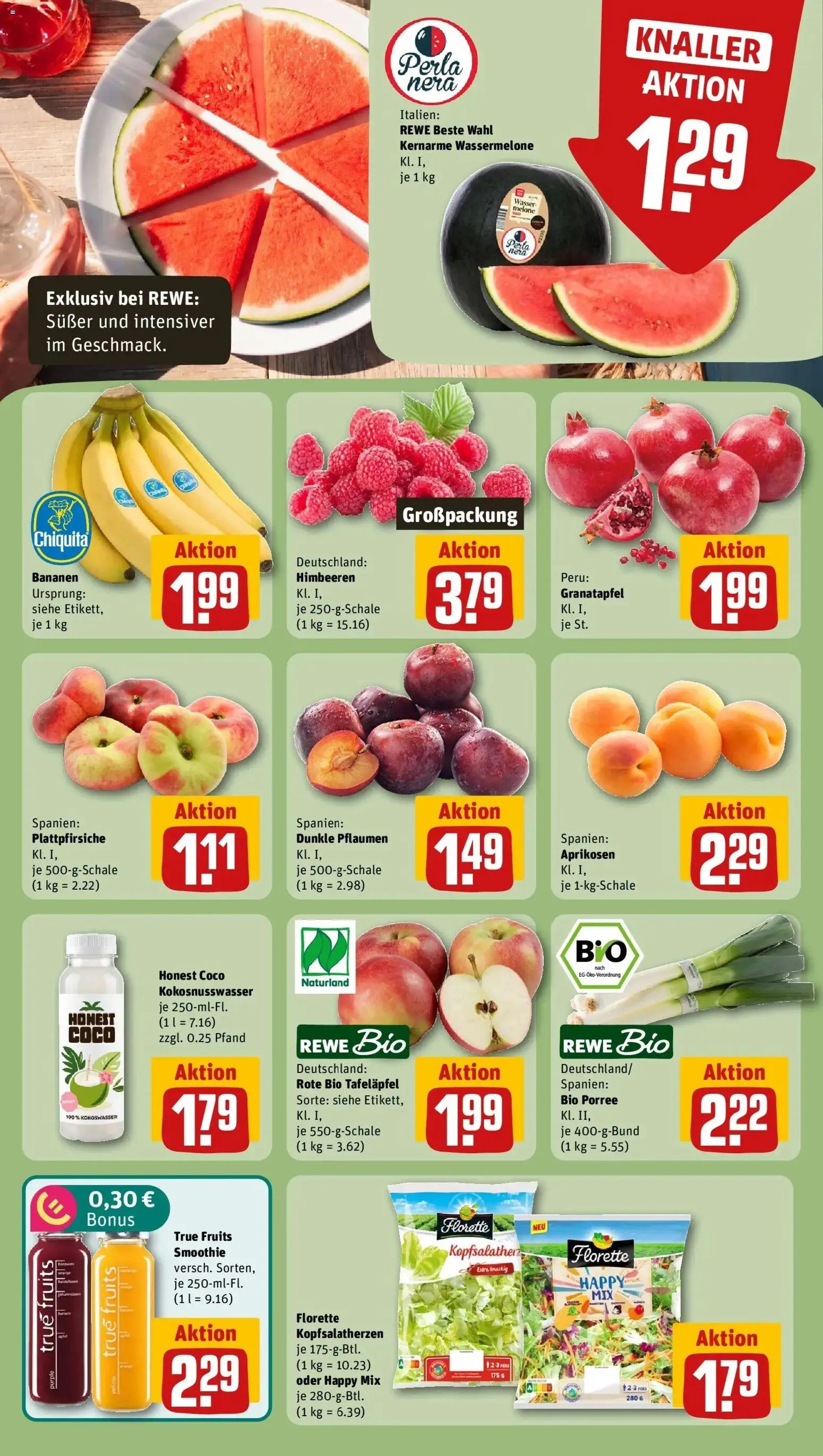 Rewe Prospekt Pfullingen – gültig ab 05.07.2026 | Seite: 6 | Produkte: Granatapfel, Äpfel, Wasser, Melone