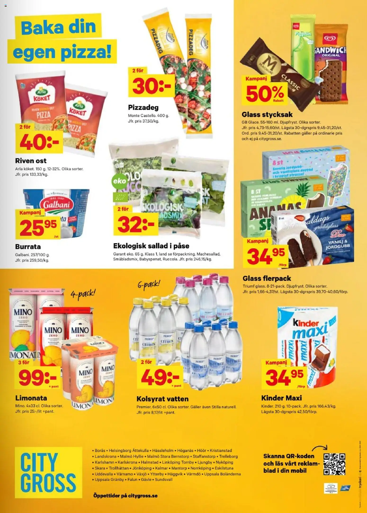 City Gross reklamblad aktuell från 07/09/2026 | Sida: 13 | Produkter: Sandwich, Magnum, Pizzadeg, Citron