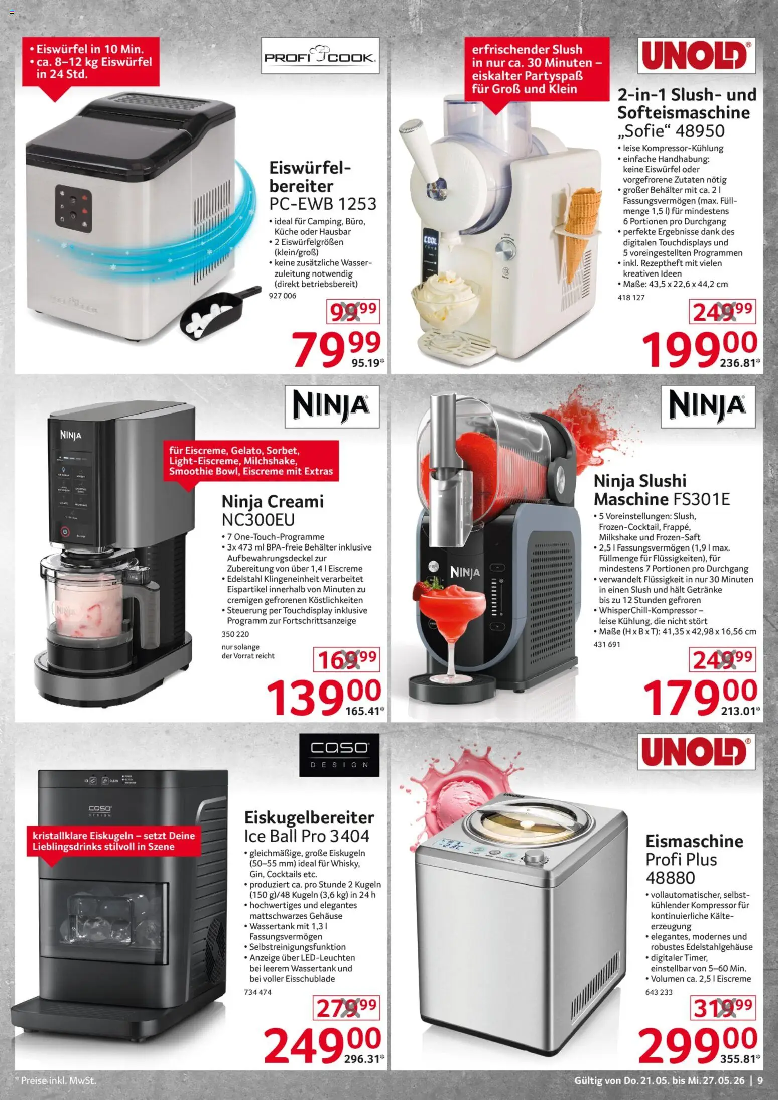 Selgros Non Food – gültig ab 21.05.2026 | Seite: 9 | Produkte: Küche, Eiscreme, Wasser