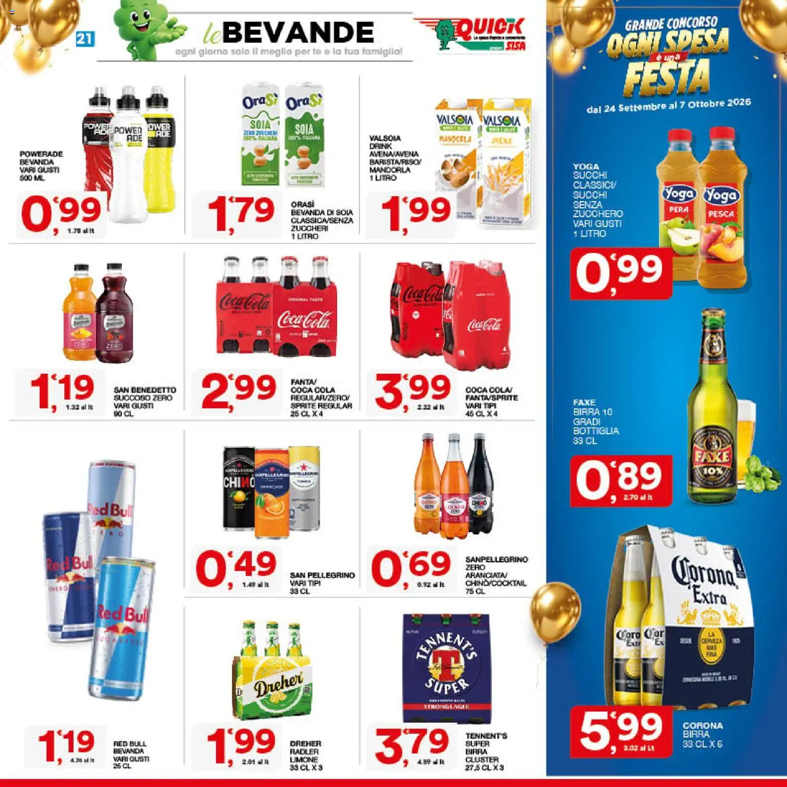 Volantino SISA del 24/09/2026 | Pagina: 21 | Prodotti: Mandorla, Pesca, Sprite, Coca Cola