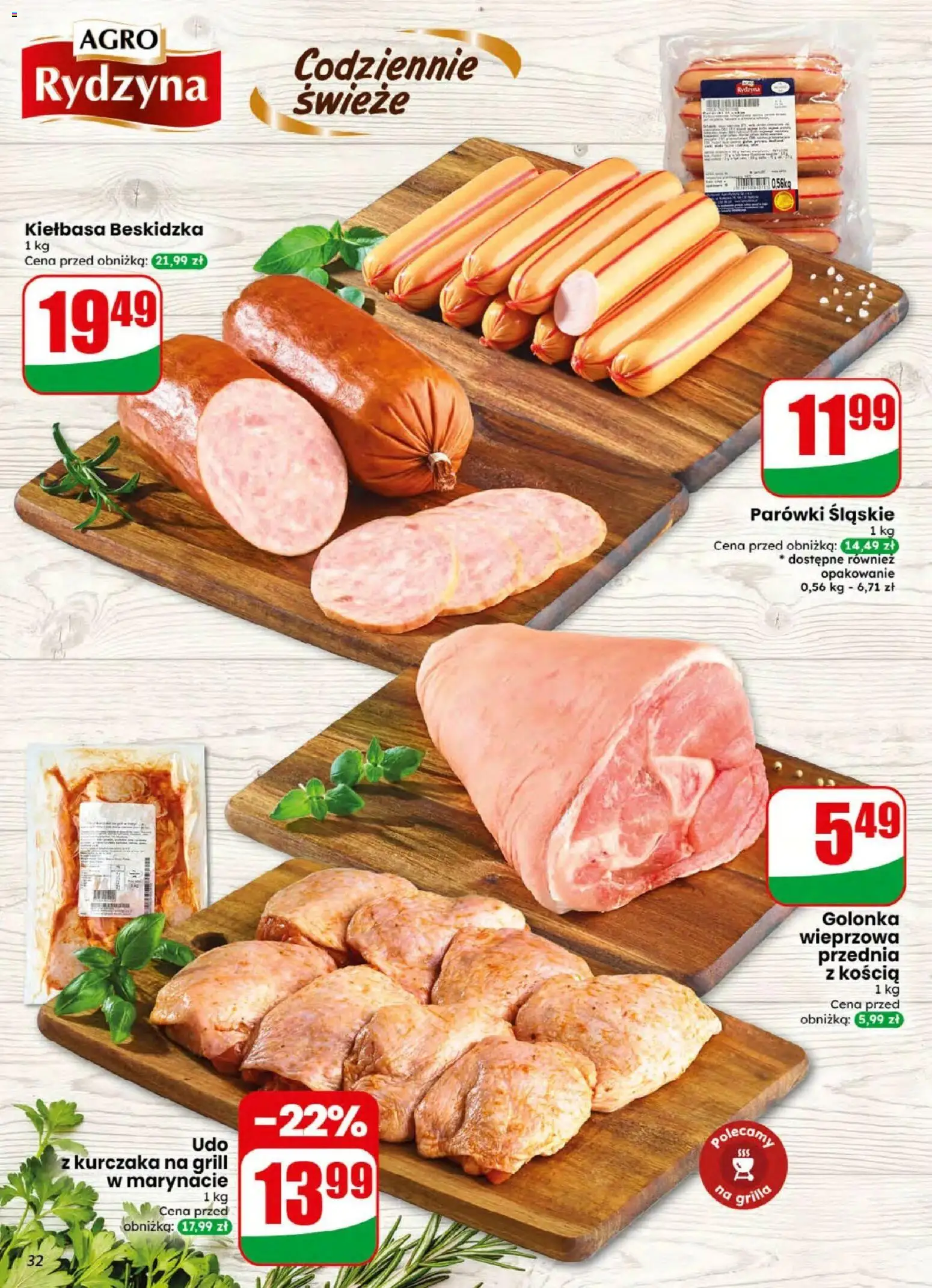 Dino gazetka od 05.08.2026 | Strona: 32 | Produkty: Kiełbasa, Grill, Golonka wieprzowa, Parówki
