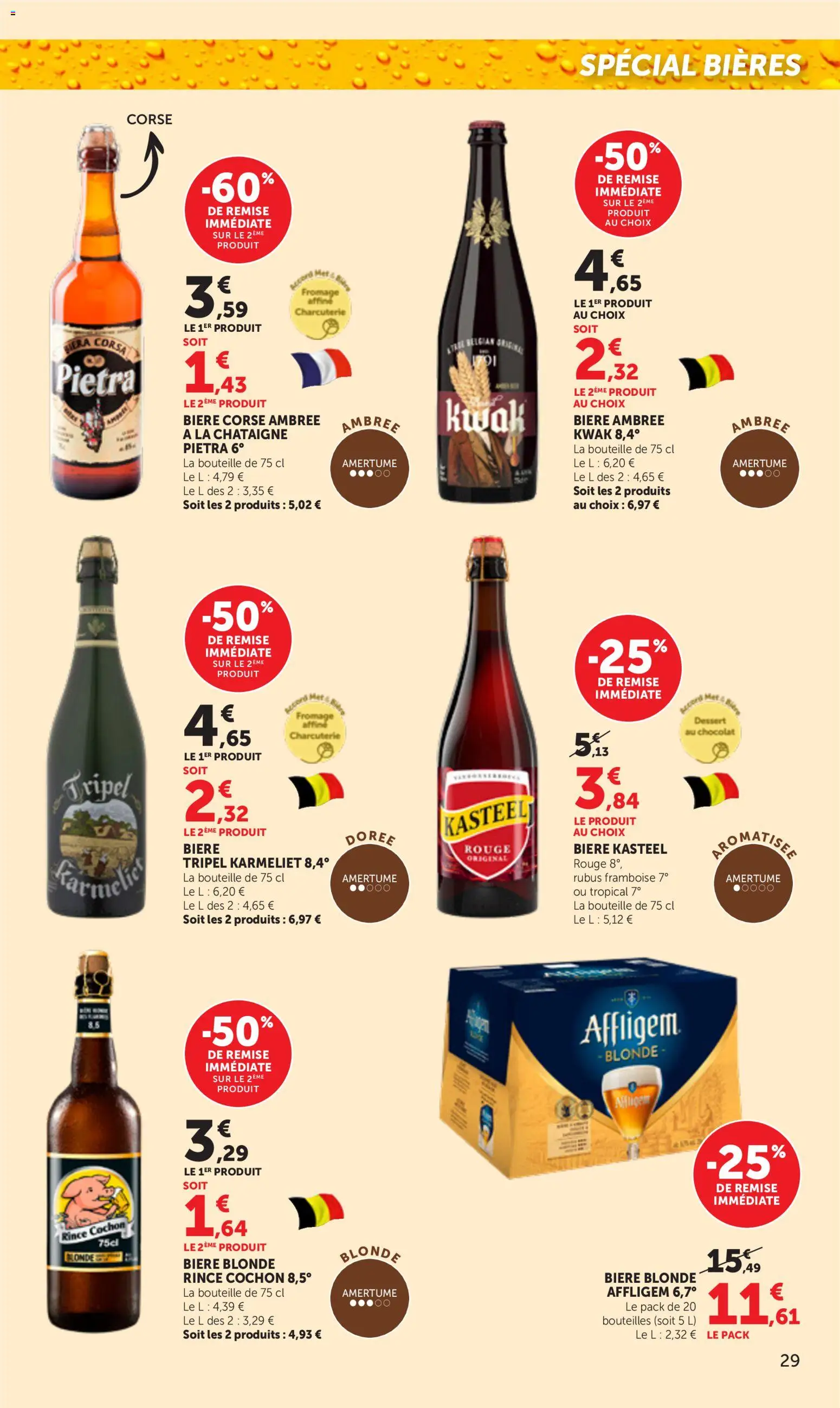 {H1} | Page: 29 | Produits: Charcuterie, Affligem, Bouteille, Bière ambrée