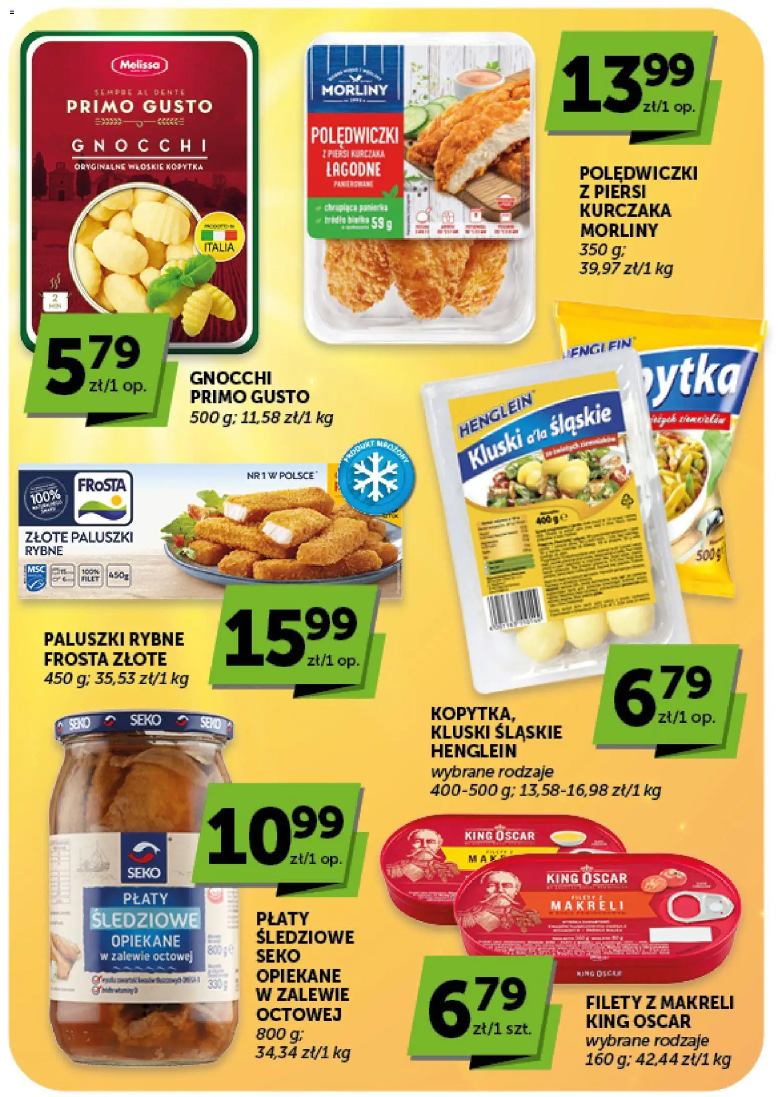Groszek gazetka od 30.07.2026 | Strona: 21 | Produkty: Frosta, Paluszki rybne, Paluszki, Gnocchi