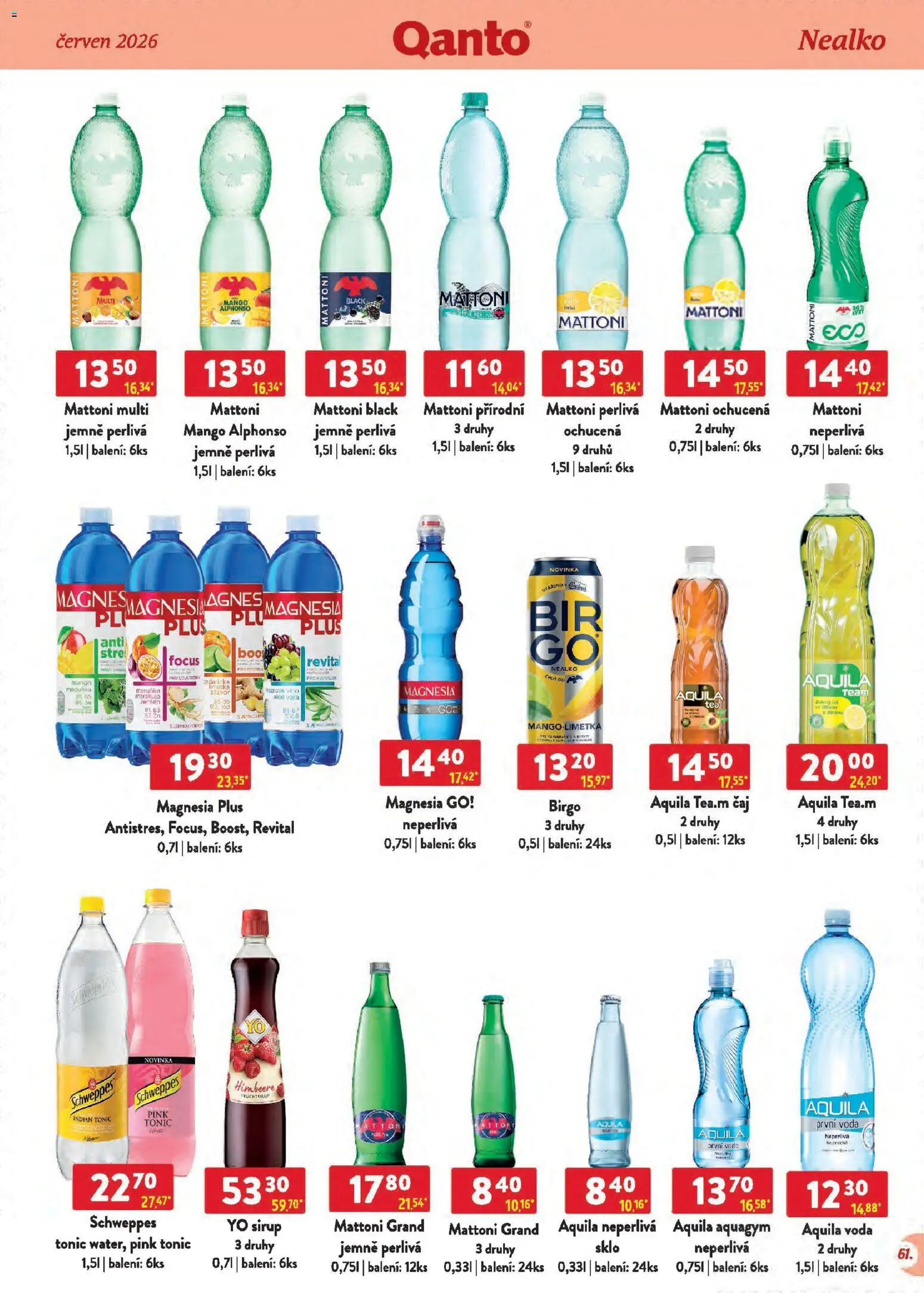 Astur & Qanto leták - Velkoobchod 06/2026 od 01.06.2026 | Strana: 61 | Produkty: Mango, Voda, Tonic, Marakuja