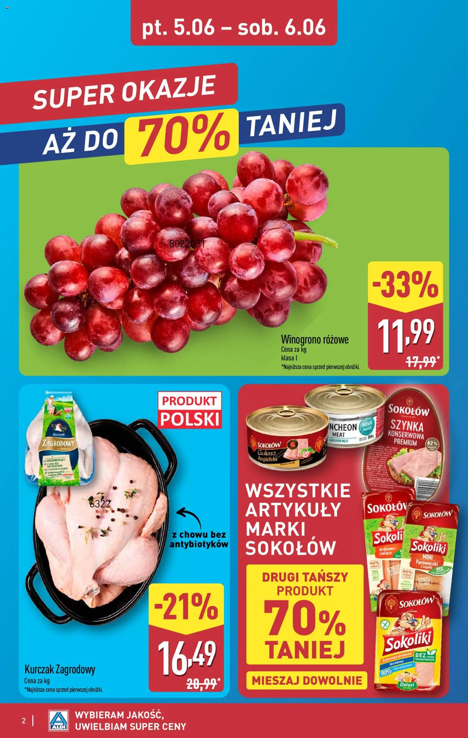 Aldi gazetka - Oferta weekendowa od 04.06.2026 | Strona: 2 | Produkty: Kurczak, Szynka, Gulasz angielski, Gulasz