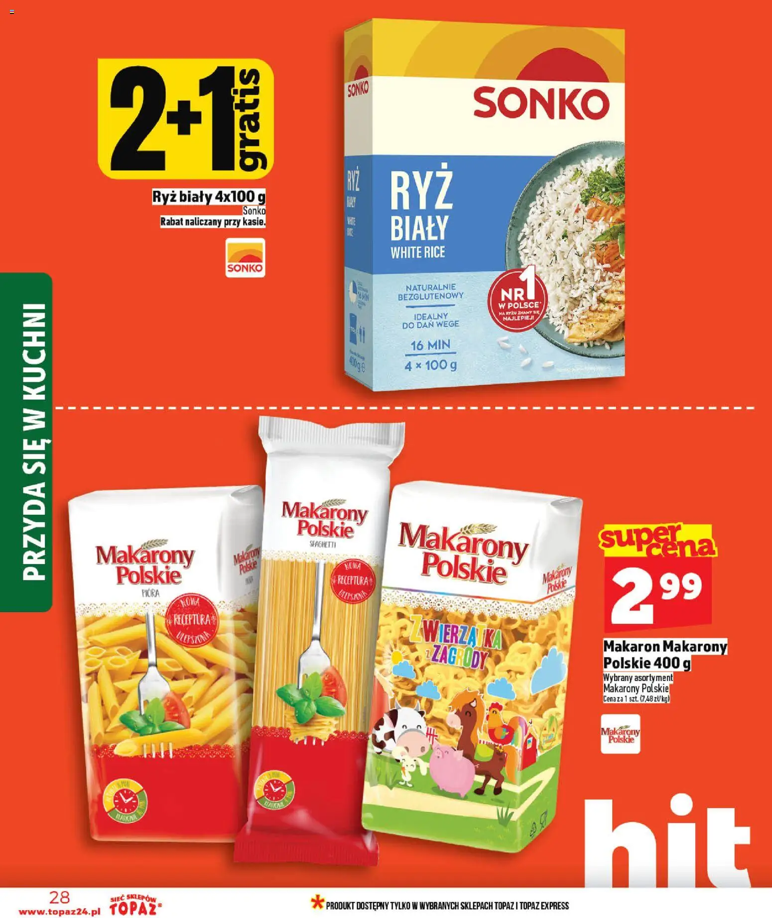 Topaz gazetka od 14.05.2026 | Strona: 28 | Produkty: Ryż, Makarony, Makaron