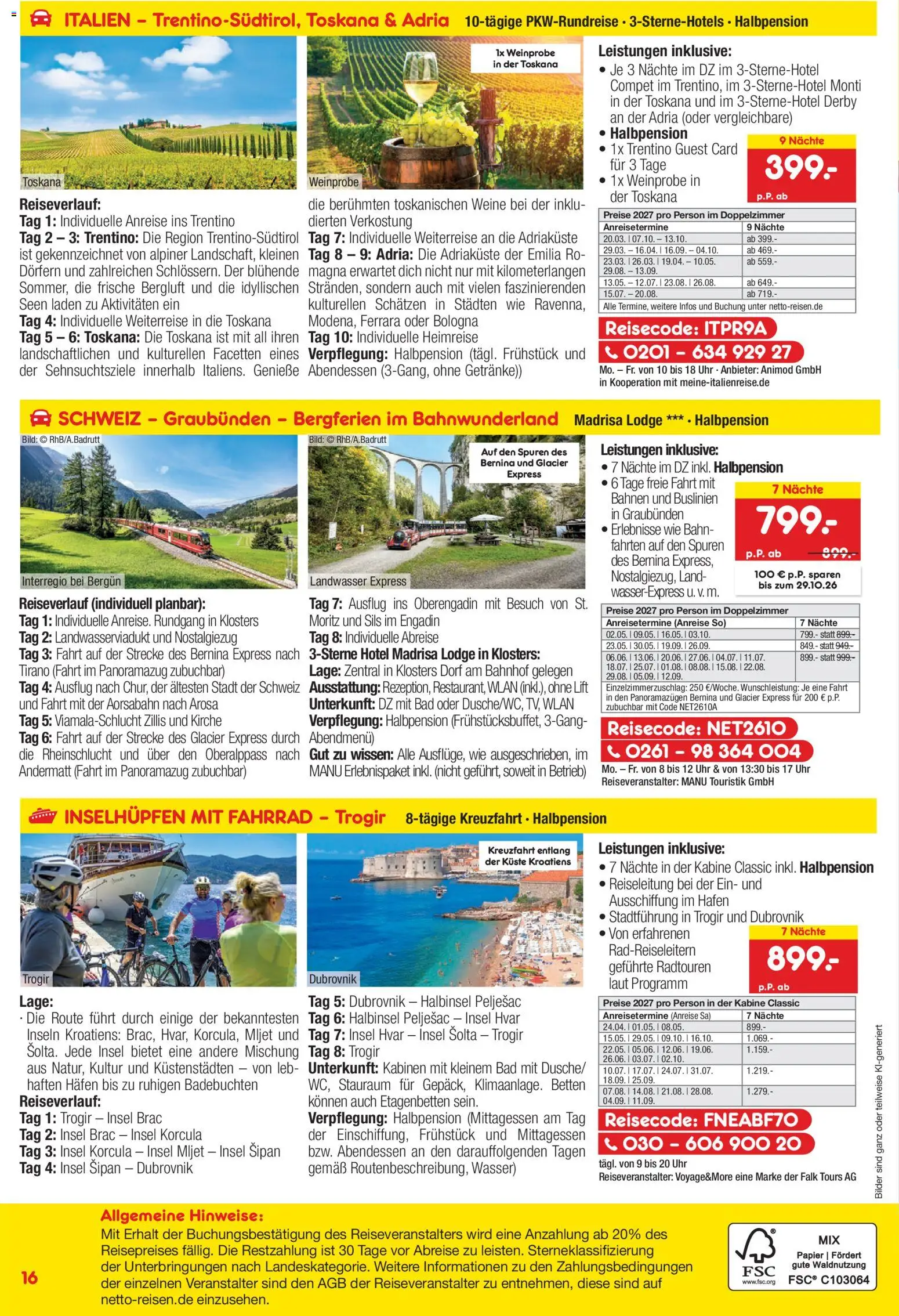Netto Reisen Prospekt – gültig ab 01.10.2026 | Seite: 16 | Produkte: Bad, Bilder, Wasser, Uhr