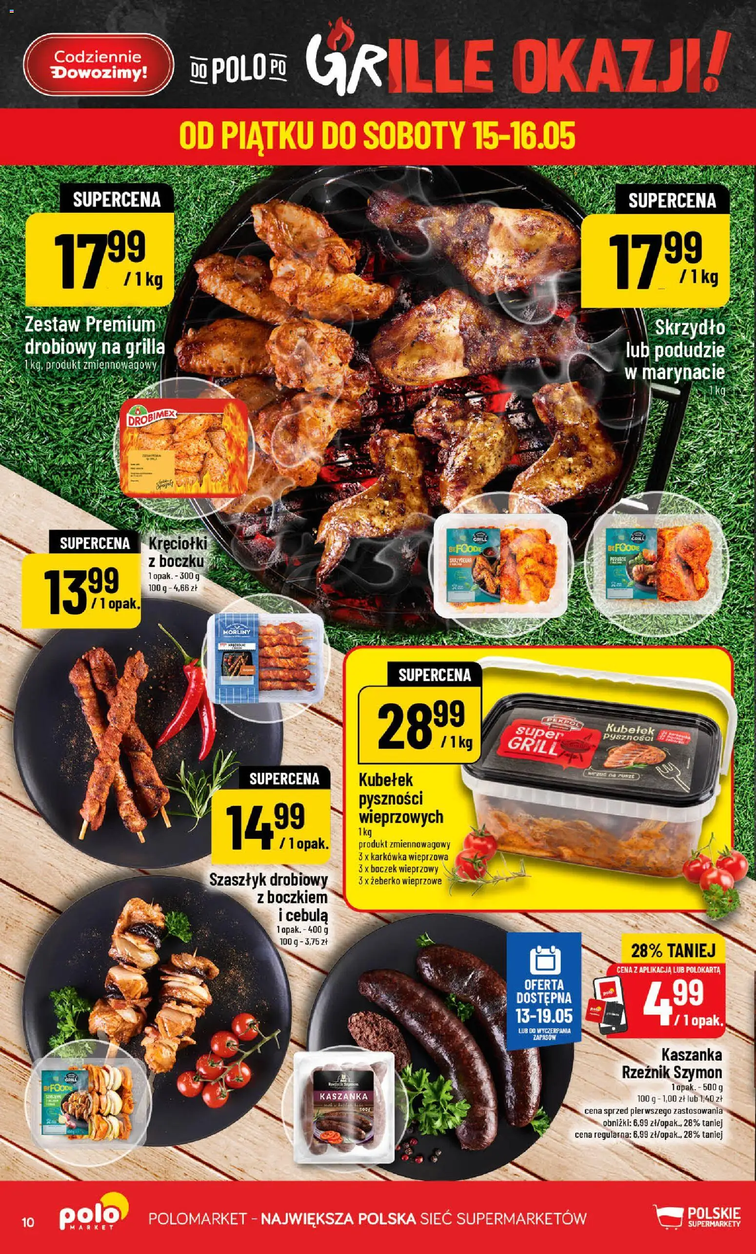 POLOmarket gazetka od 13.05.2026 | Strona: 10 | Produkty: Karkówka, Boczek wieprzowy, Grill, Boczek