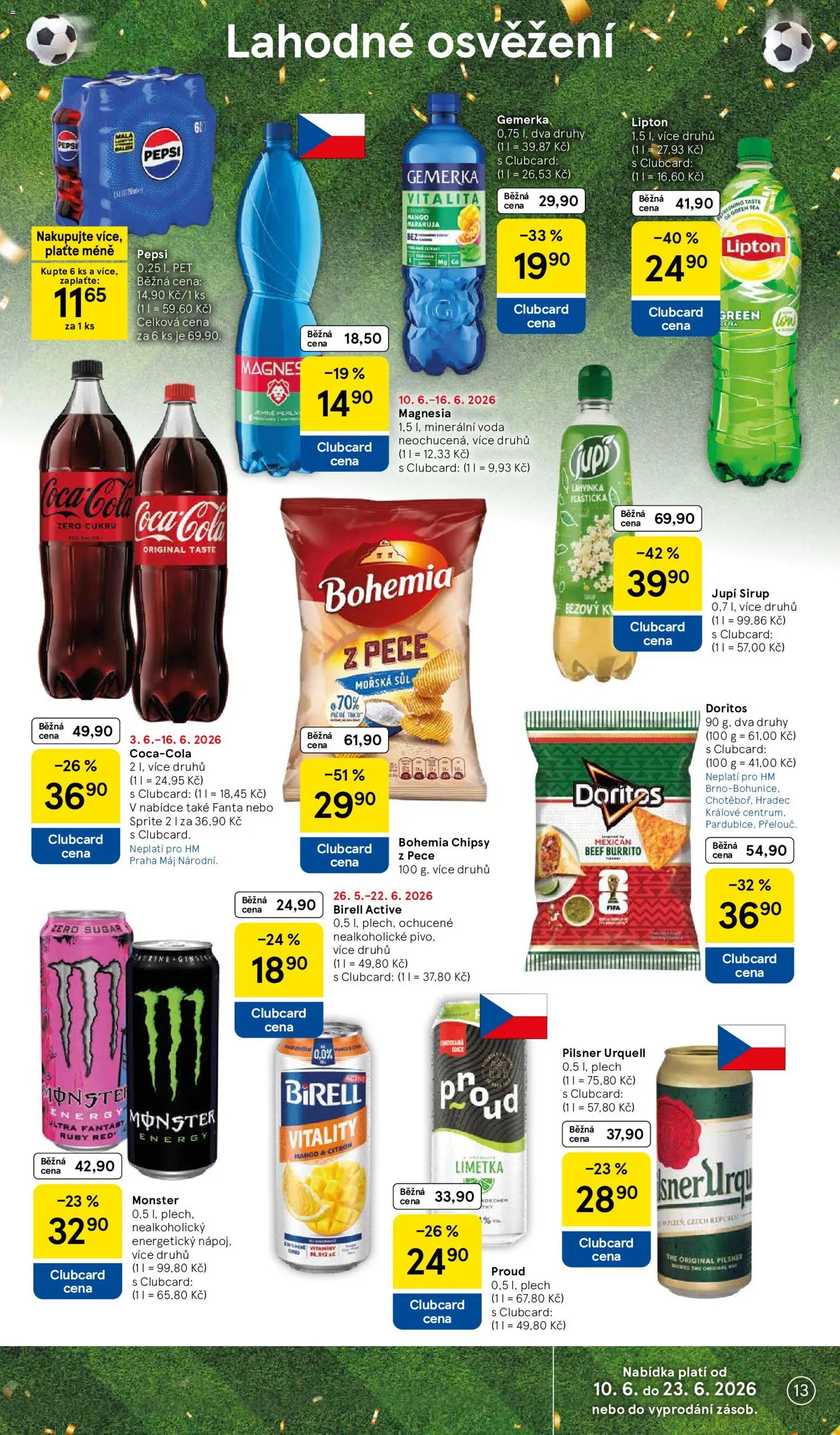 Tesco leták - Hypermarket od 10.06.2026 | Strana: 13 | Produkty: Sirup Jupí, Gemerka, Jupí, Citron
