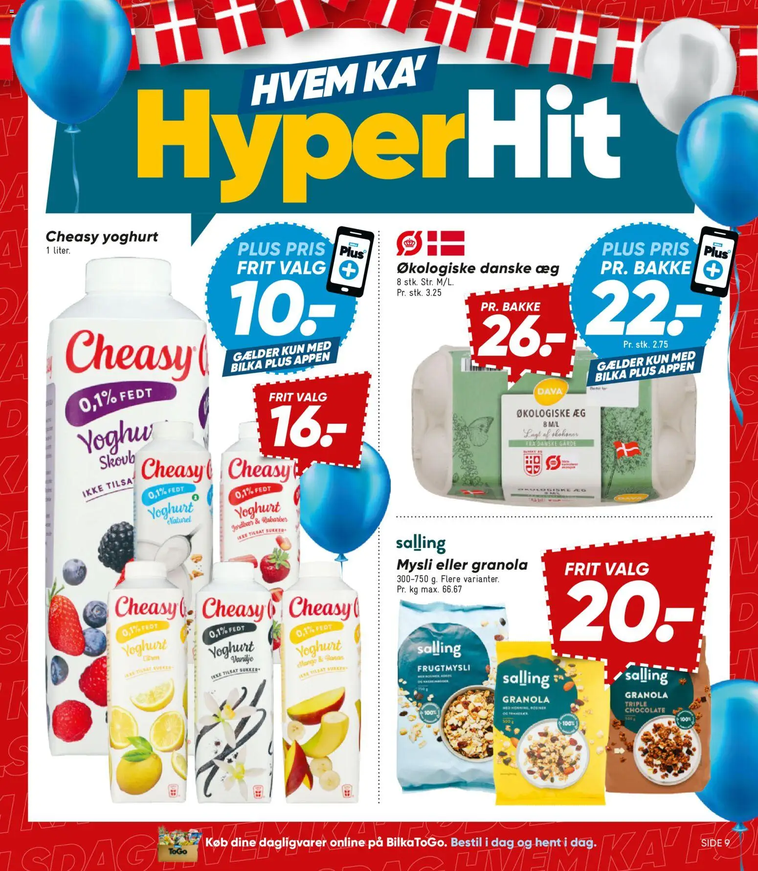Bilka tilbudsavis – gyldig fra 04/09/2026 | Side: 9 | Produkter: Rabarber, Yoghurt, Æg, Jordbær