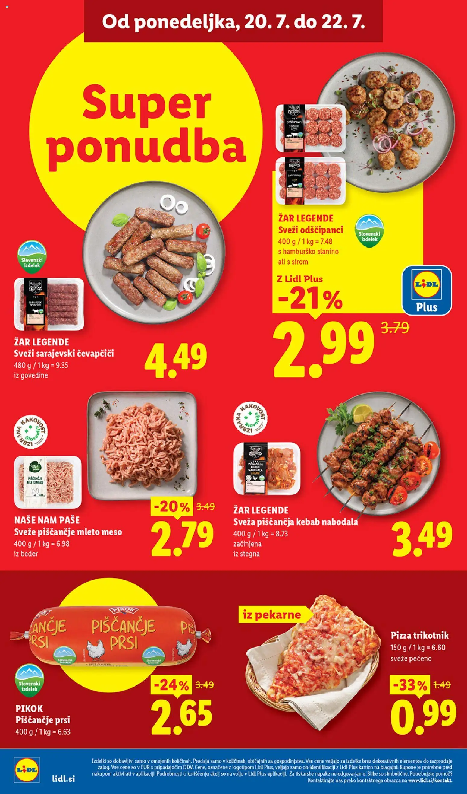 Novi Lidl katalog ponudbe – veljaven od 16.07.2026 | Stran: 48 | Izdelki: Čevapčiči, Zar, Mleto meso, Nabodala