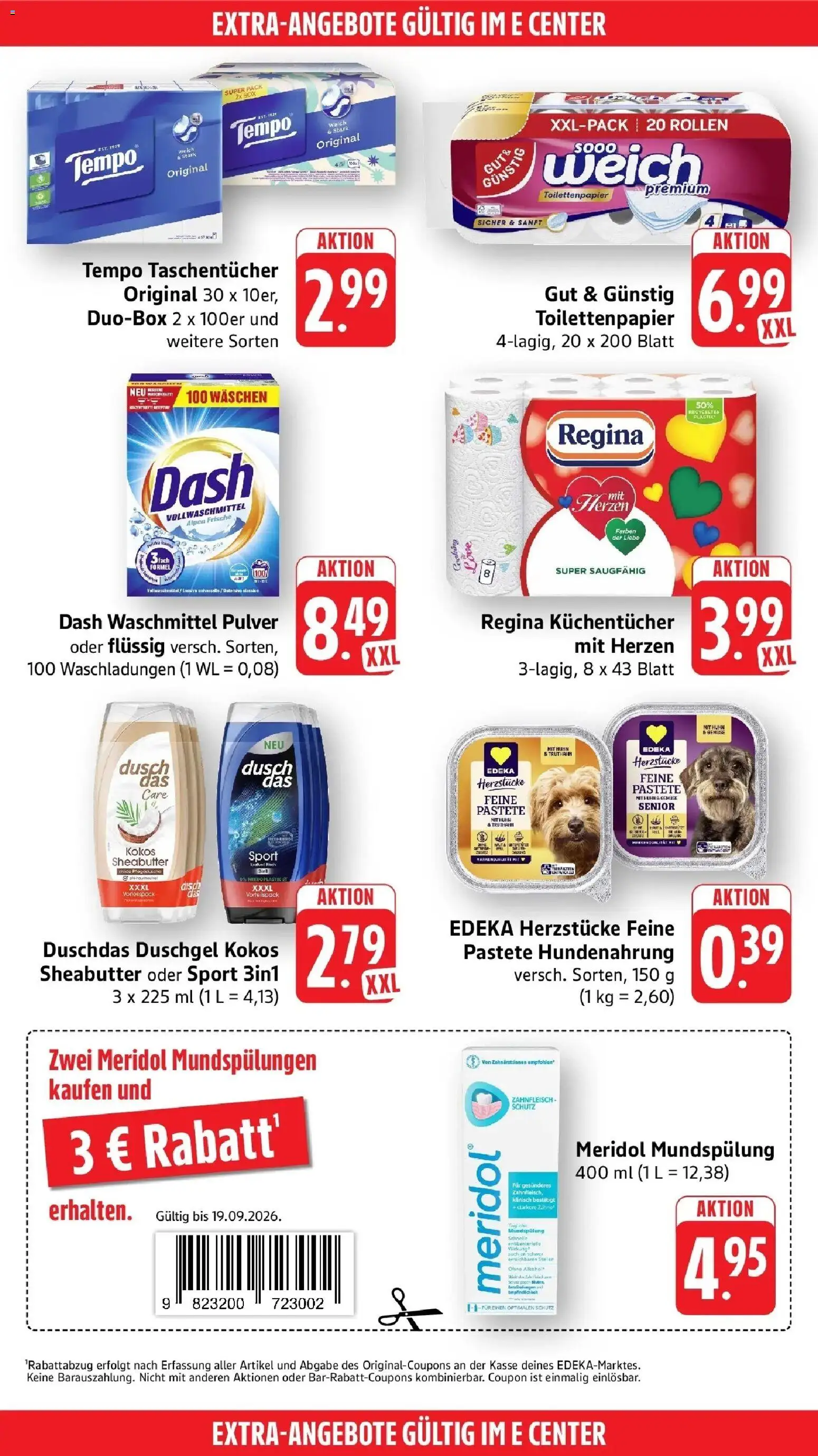 Edeka Prospekt Mannheim-Neuostheim (ab 14.09.2026) » Angebote Online | Seite: 51 | Produkte: Taschentücher, Duschgel, Duschdas, Waschmittel
