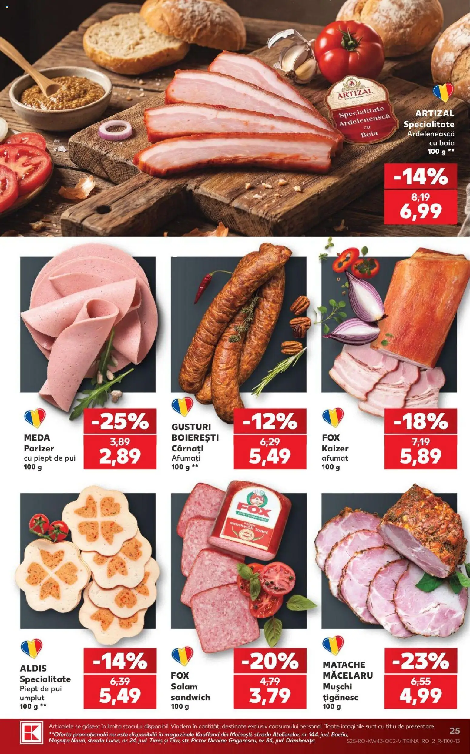 Noul catalog Kaufland – valabil de la 21.10.2026 | Pagină: 25 | Produse: Pui, Salam, Parizer, Cârnați
