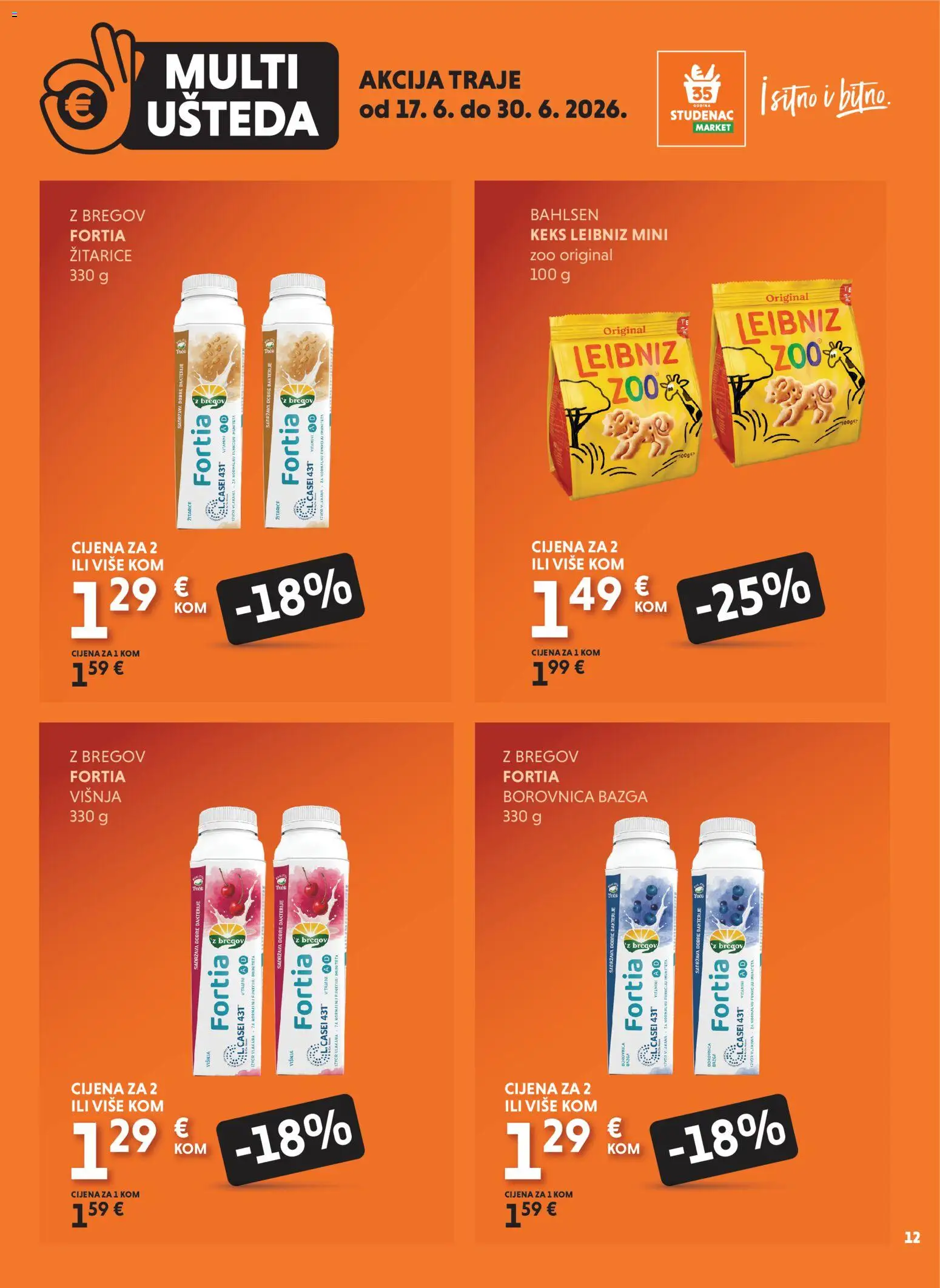 Studenac katalog | vrijedi od 17.06.2026 | Stranica: 12 | Proizvodi: Žitarice, Keks, Borovnica, Bazga