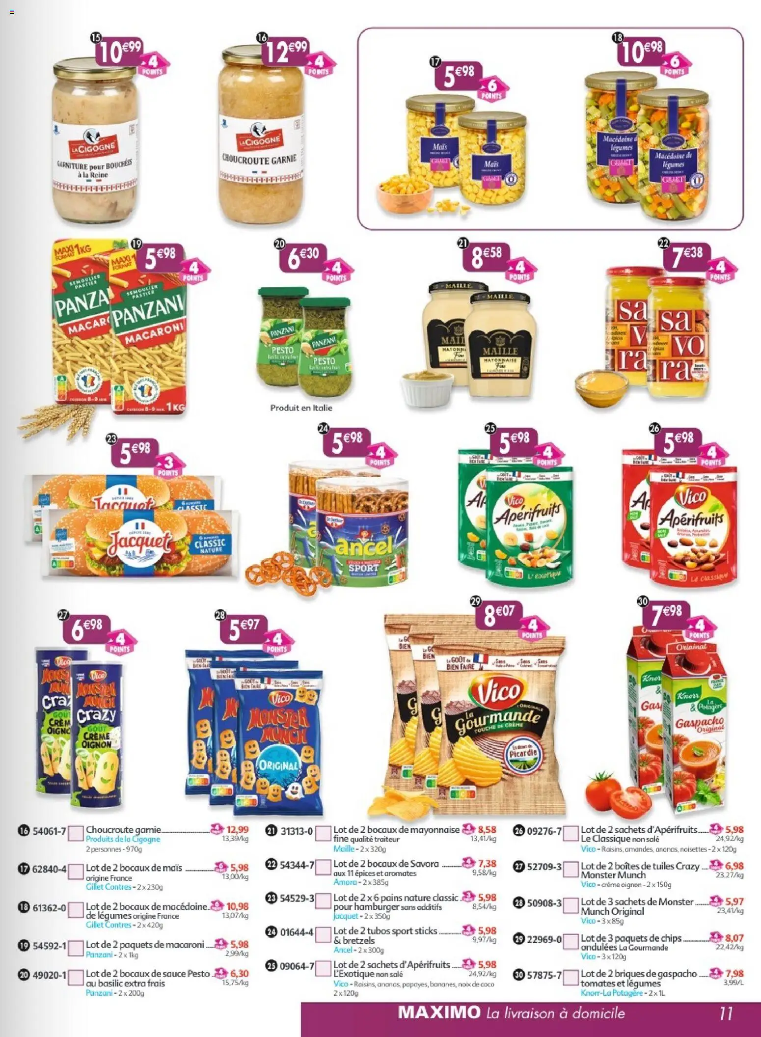 {H1} | Page: 11 | Produits: Noix de coco, Briques, Bretzels, Crème
