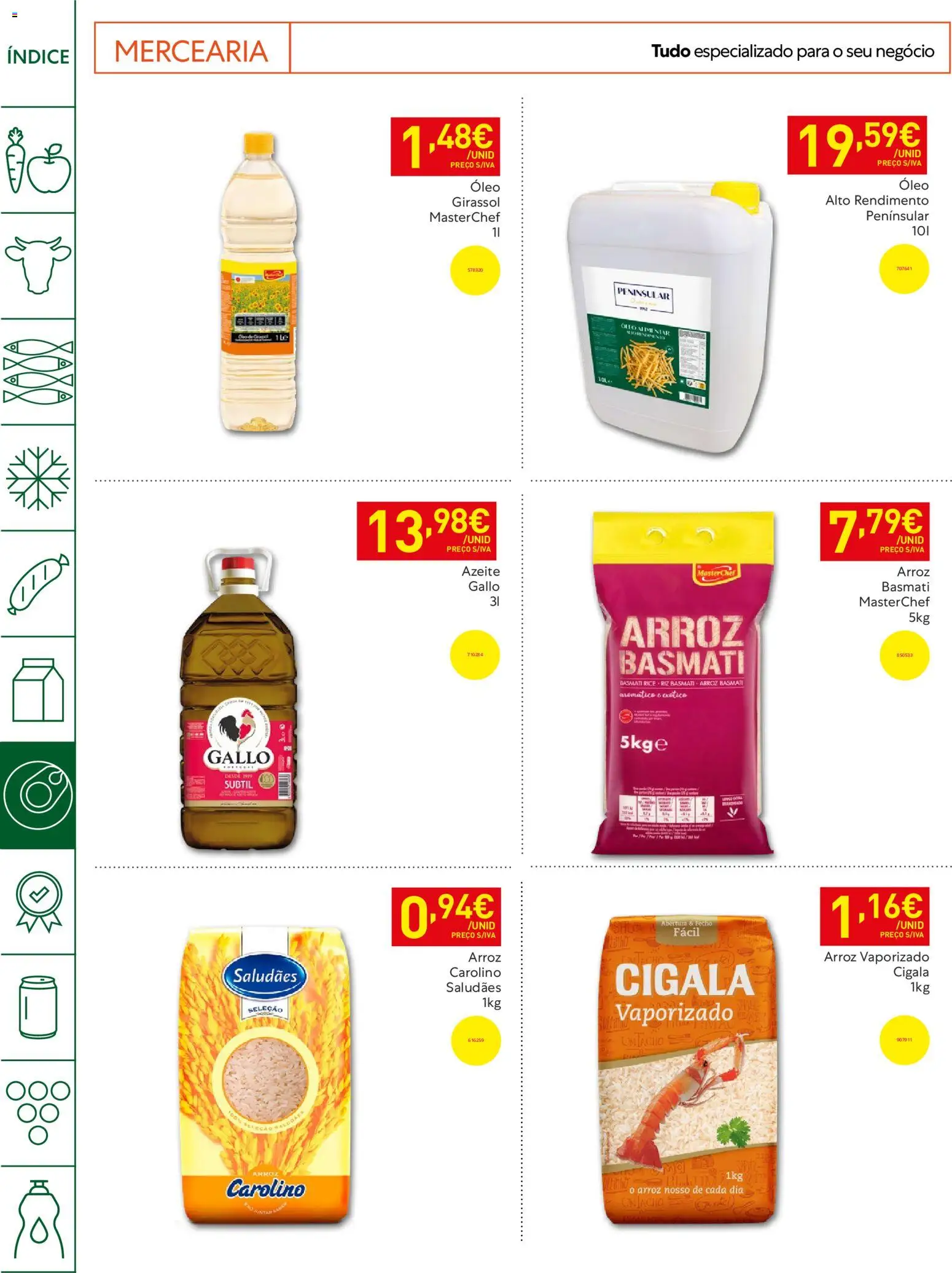 Recheio Horeca │ válido de 19.05.2026 | Página: 18 | Produtos: Azeite, Arroz basmati, Óleo, Arroz