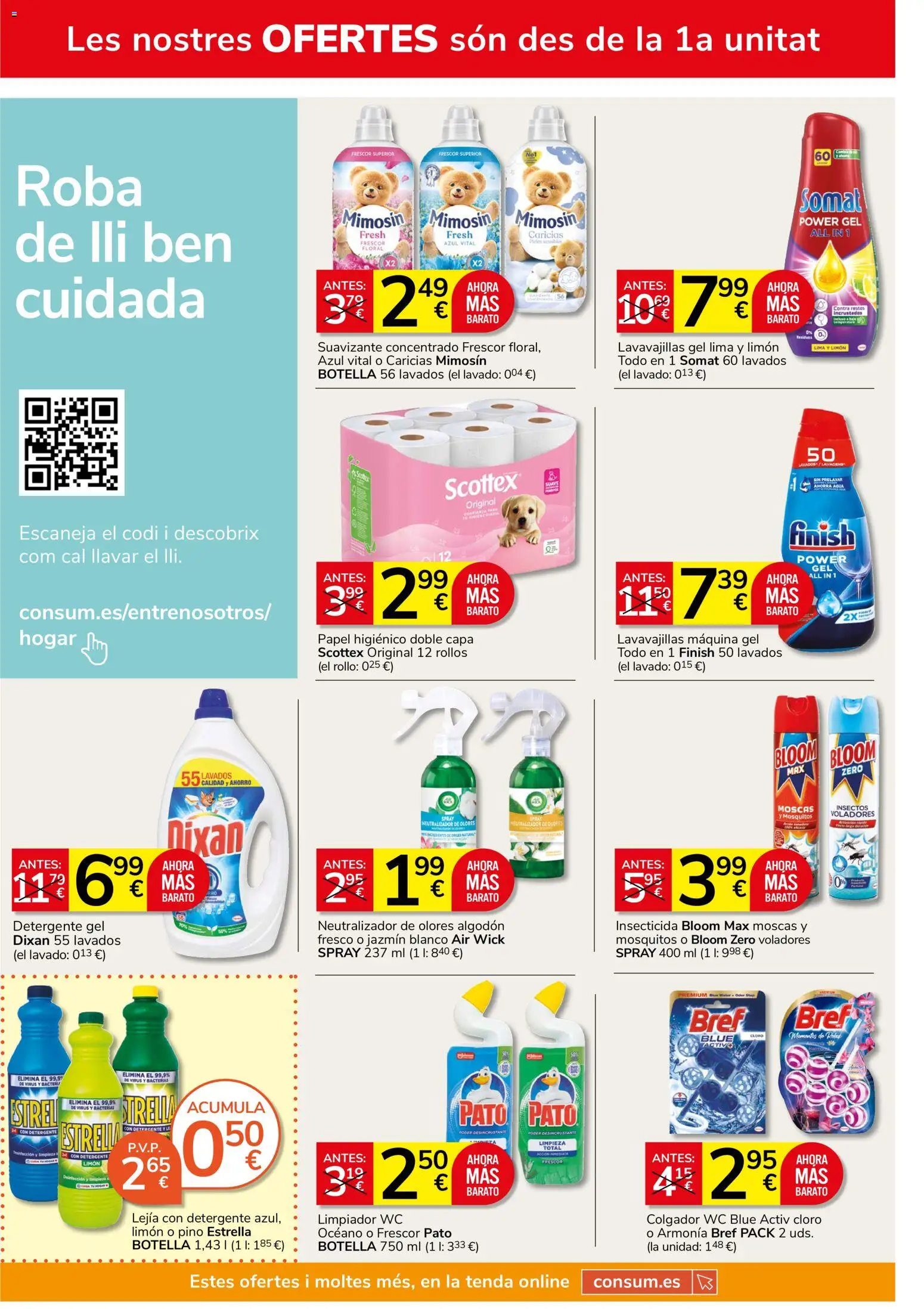 Consum folleto │ válido desde el 25/06/2026 | Página: 22 | Productos: Lima, Papel higienico, Suavizante, Lavavajillas