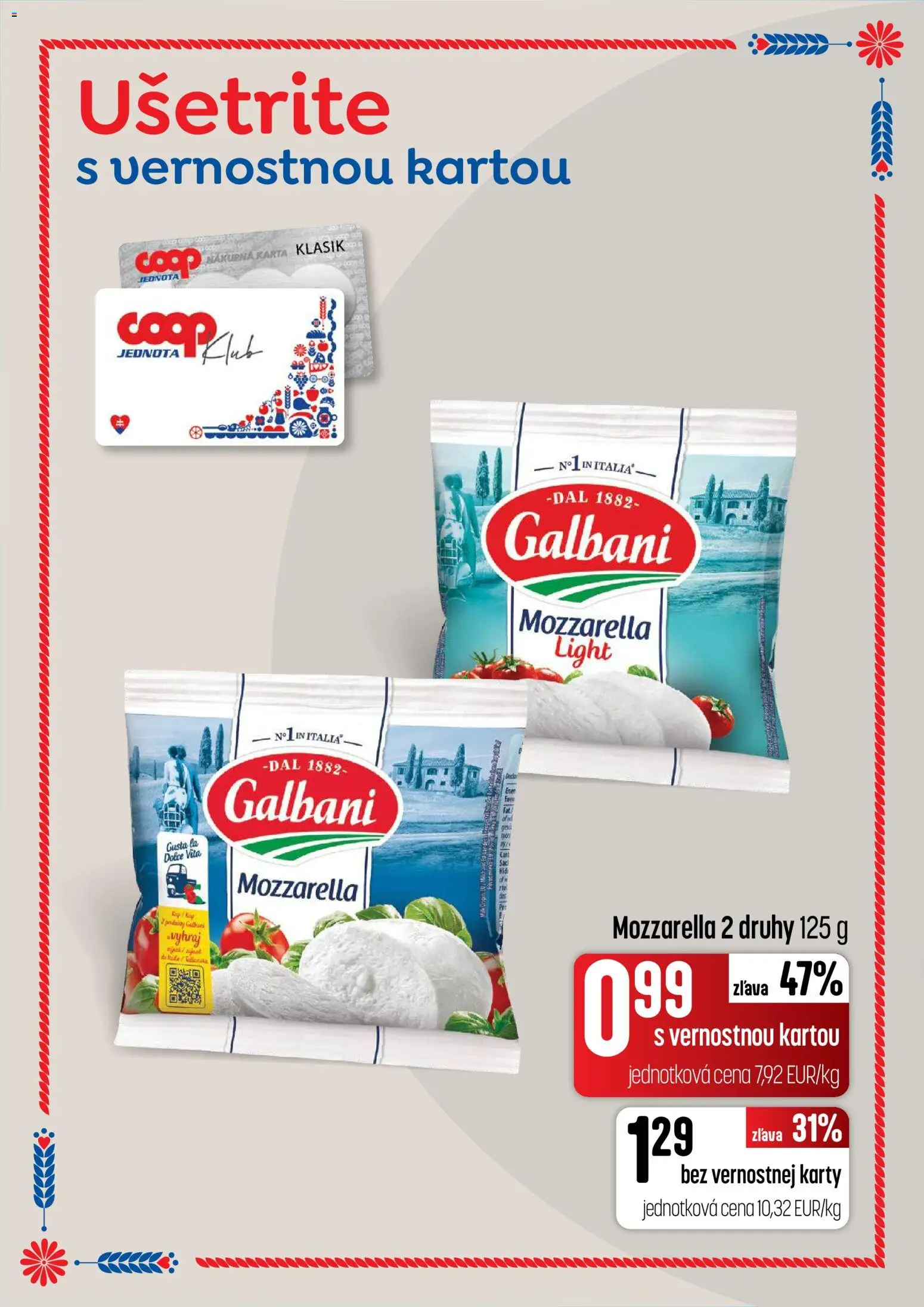 Nové COOP Jednota akcie – leták je platný od 25.06.2026 | Strana: 22 | Produkty: Mozzarella