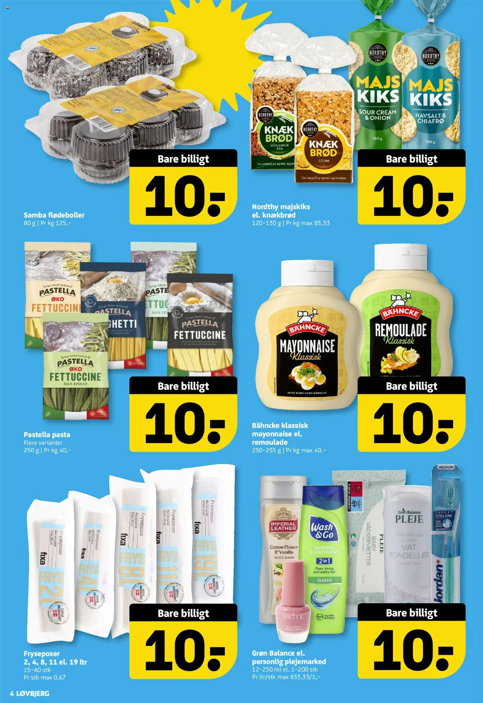 Løvbjerg tilbudsavis – gyldig fra 21/08/2026 | Side: 4 | Produkter: Shampoo, Pasta, Remoulade, Knækbrød