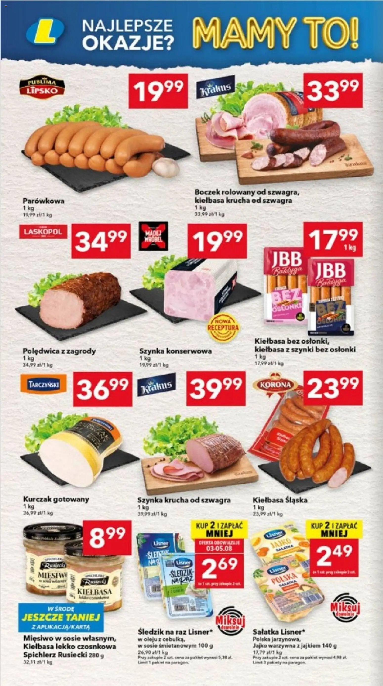 Lewiatan gazetka - Lublin od 30.07.2026 | Strona: 2 | Produkty: Kiełbasa, Kurczak, Kiełbasa śląska, Sałatka