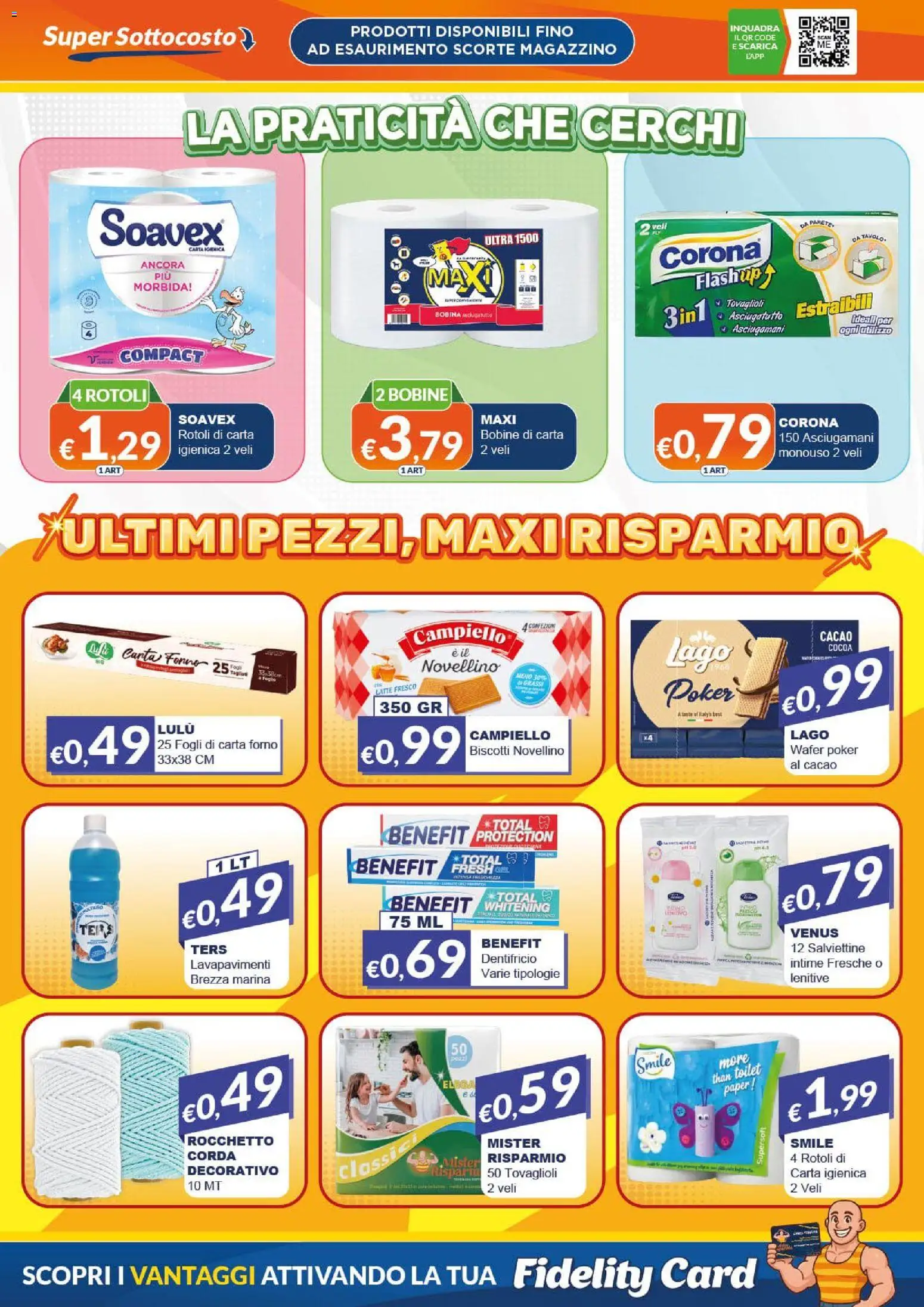 Volantino Mister Risparmio del 06/08/2026 | Pagina: 7 | Prodotti: Carta igienica, Dentifricio, Biscotti, Latte