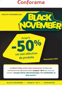 Conforama - Prévisualisation de Conforama Black Friday Annonce valide à partir de 26/10/2026