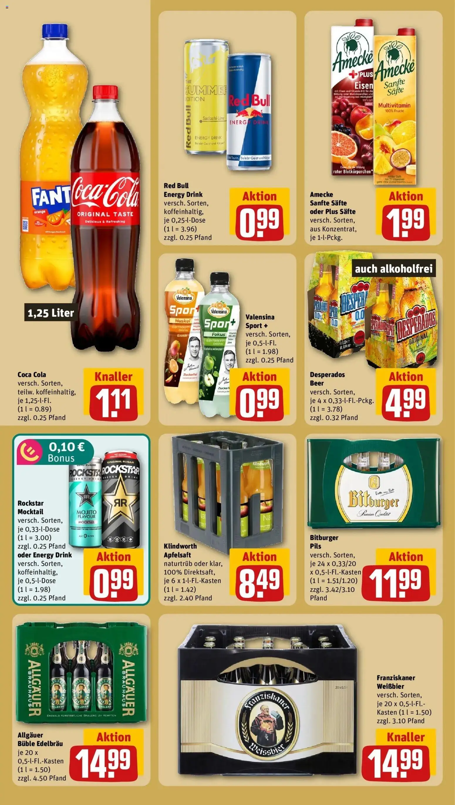 REWE Prospekt ab 03.08.2026 zum Blättern » Angebote | Seite: 20 | Produkte: Bitburger, Weißbier, Rockstar, Desperados