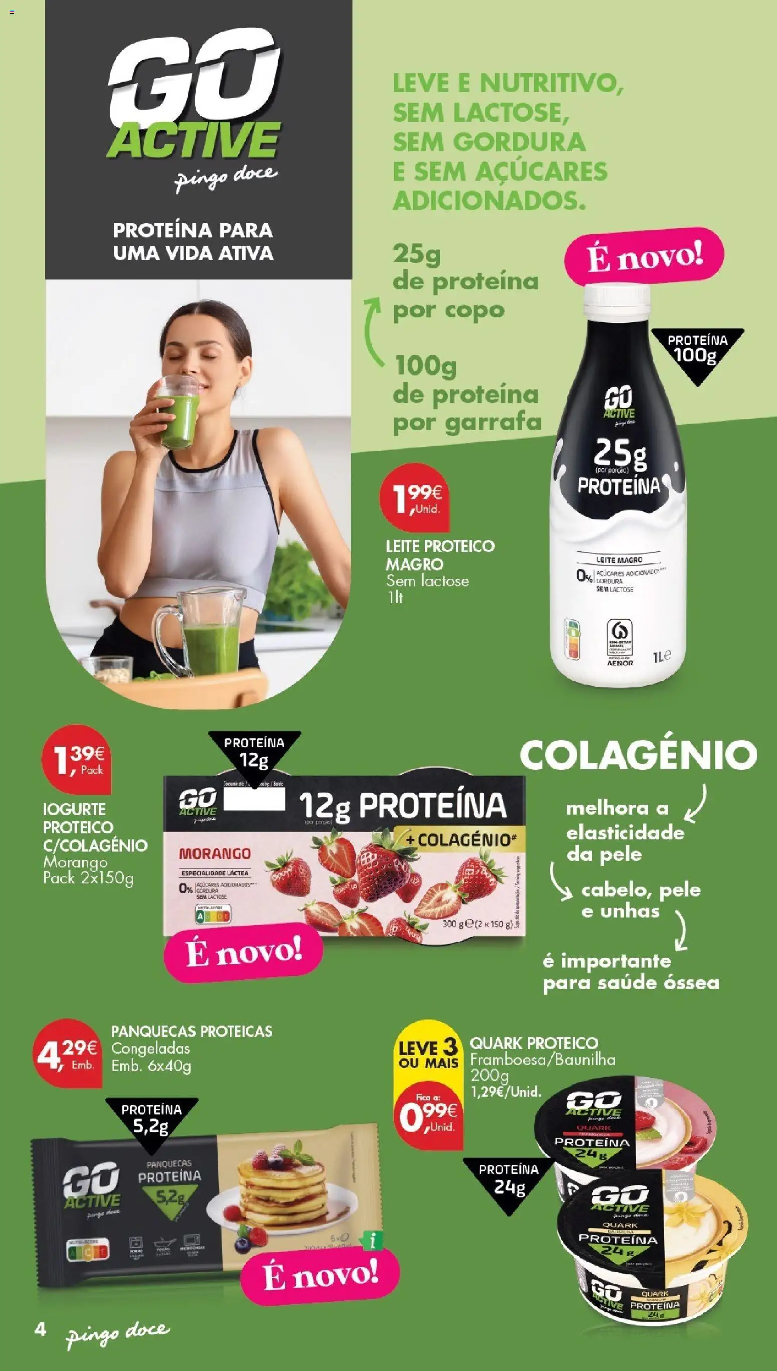 Pingo Doce Escolhas Equilibradas │ válido de 30/06/2026 | Página: 4 | Produtos: Panquecas, Leite, Iogurte, Proteina