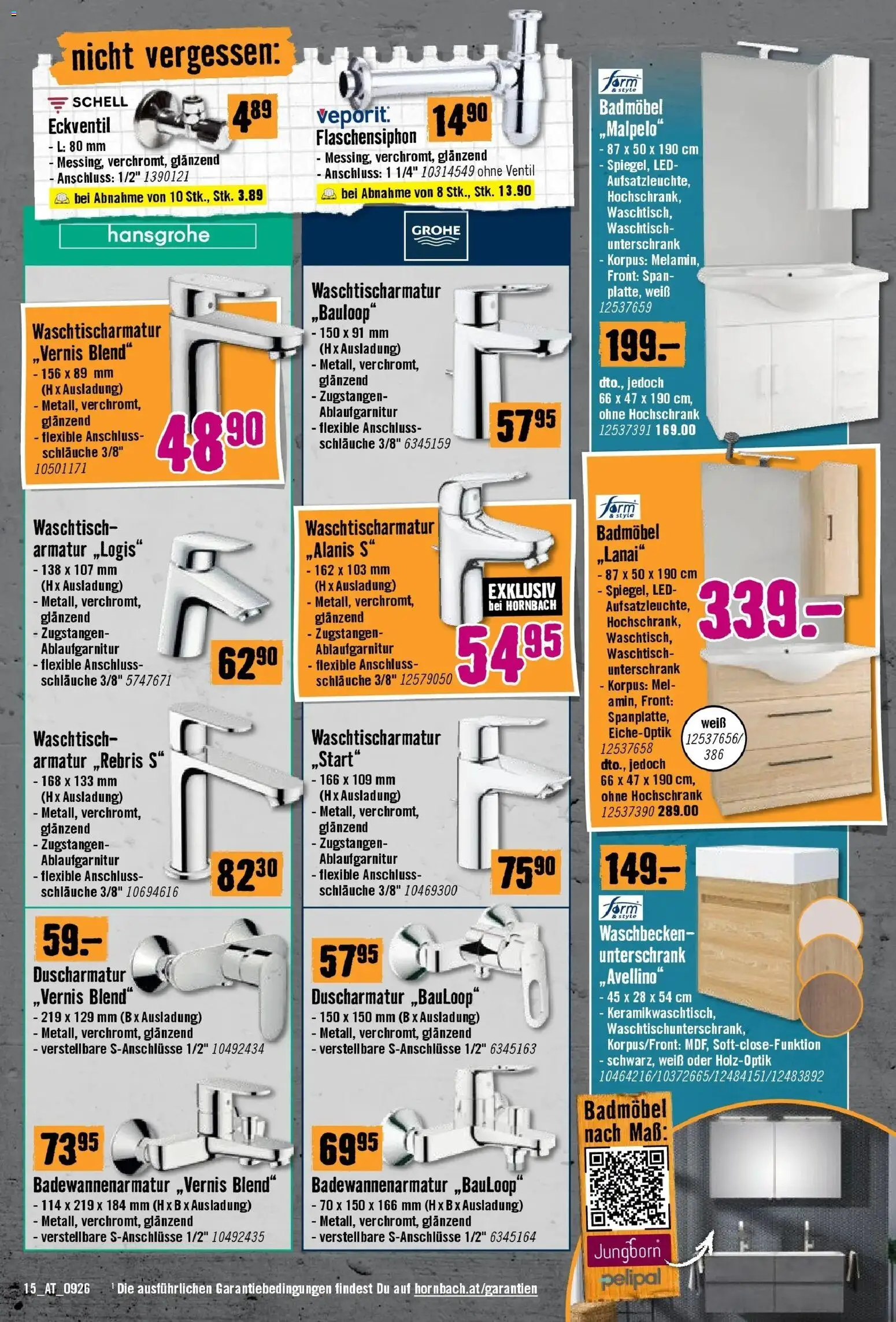 Hornbach - Hornbach: Es gibt immer was zu tun. von 16.09.2026 - Aktuelle Angebote | Seite: 15 | Produkte: Waschbecken