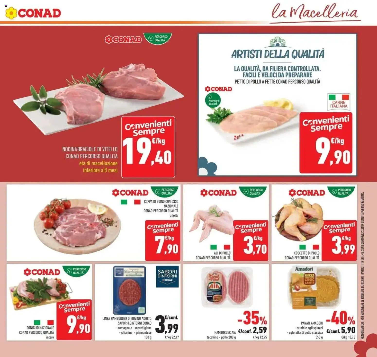 Anteprima volantino Conad dal 23/09/2026 prossima settimana | Pagina: 15 | Prodotti: Bovino, Spinaci, Coniglio, Ali di pollo