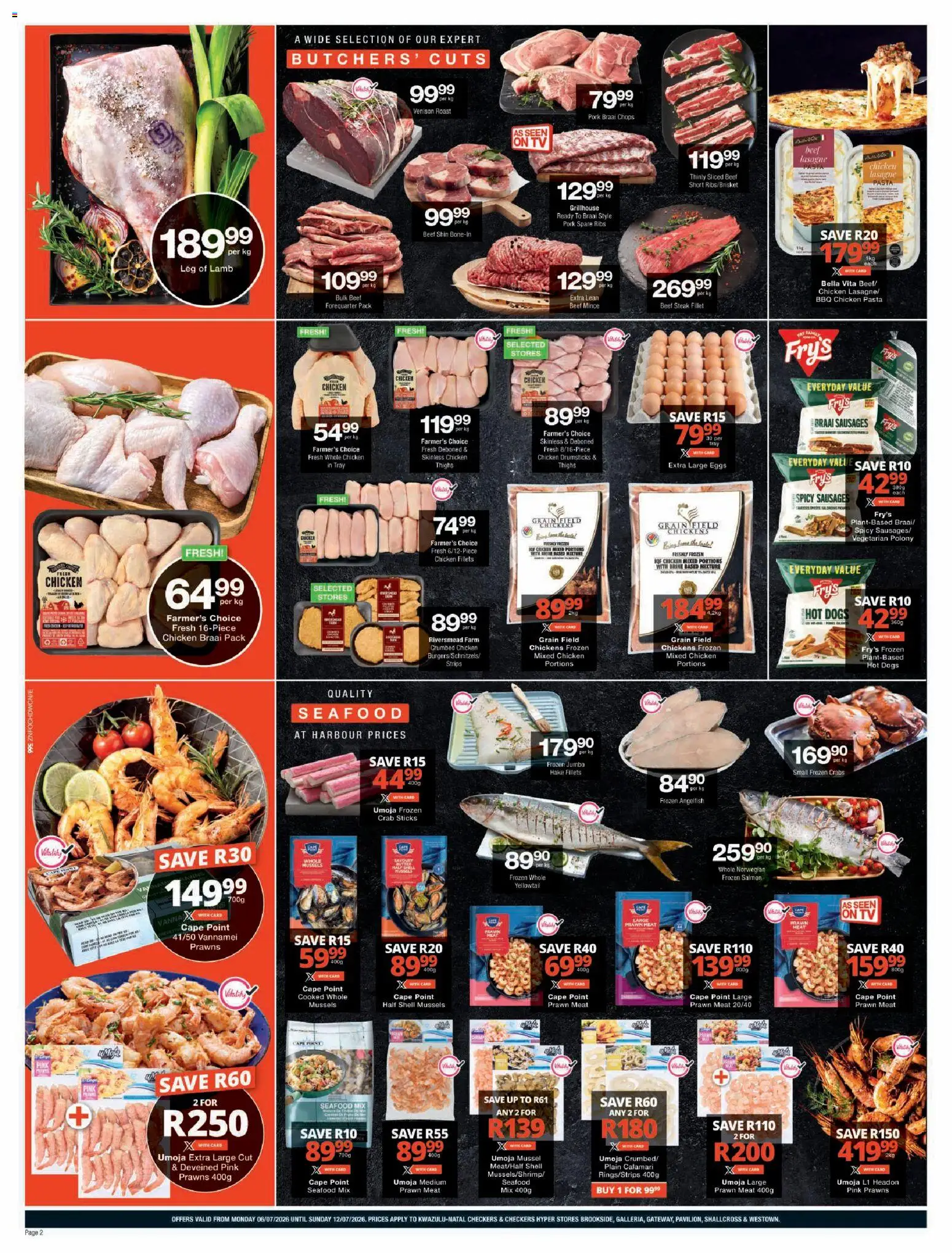 New Checkers catalogue – valid from 06/07/2026 | Page: 2 | Products: Steak, Eggs, Pork, Beef
