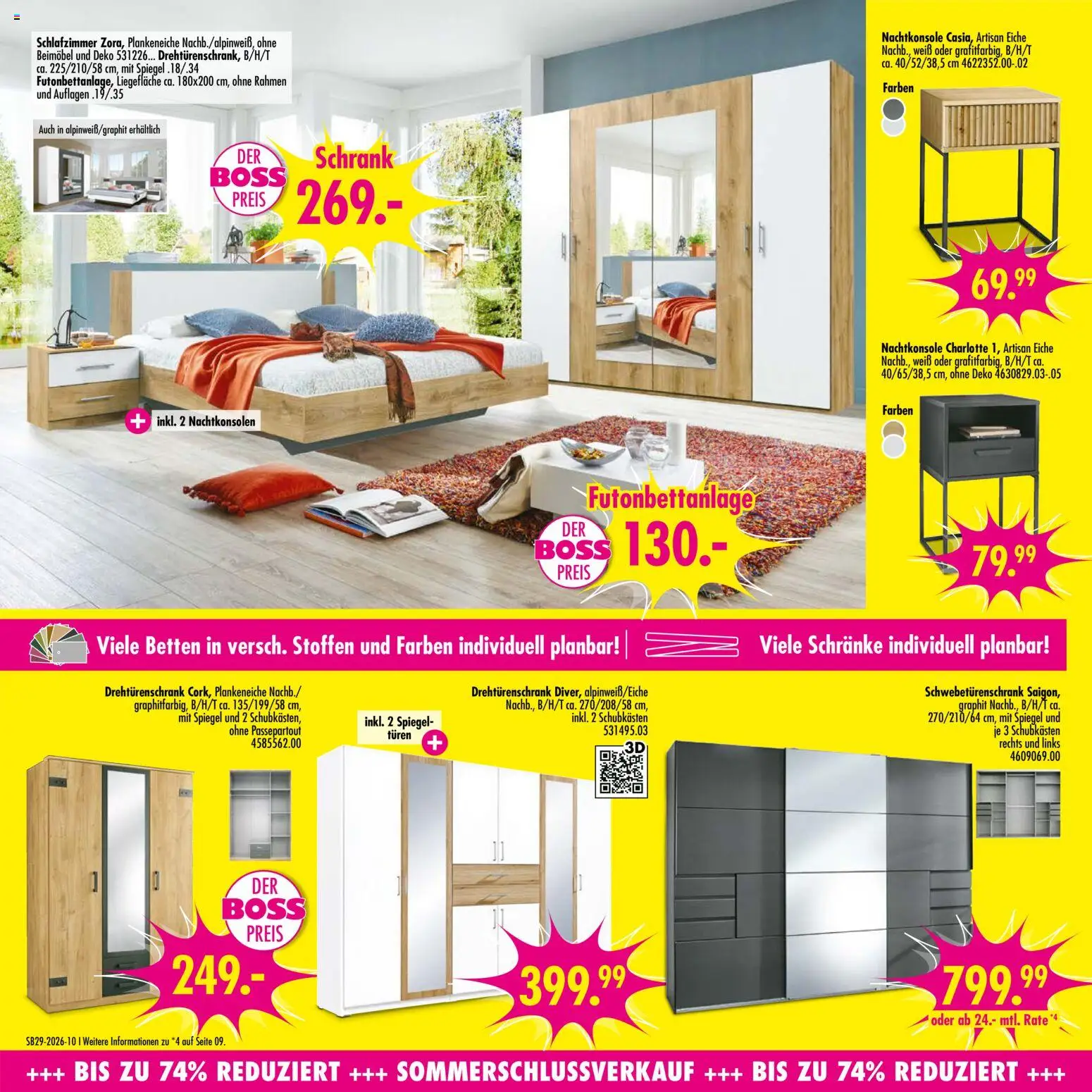 SB Möbel Boss Prospekt – gültig ab 11.07.2026 | Seite: 10 | Produkte: Schwebetürenschrank, Drehtürenschrank, Schrank, Spiegel