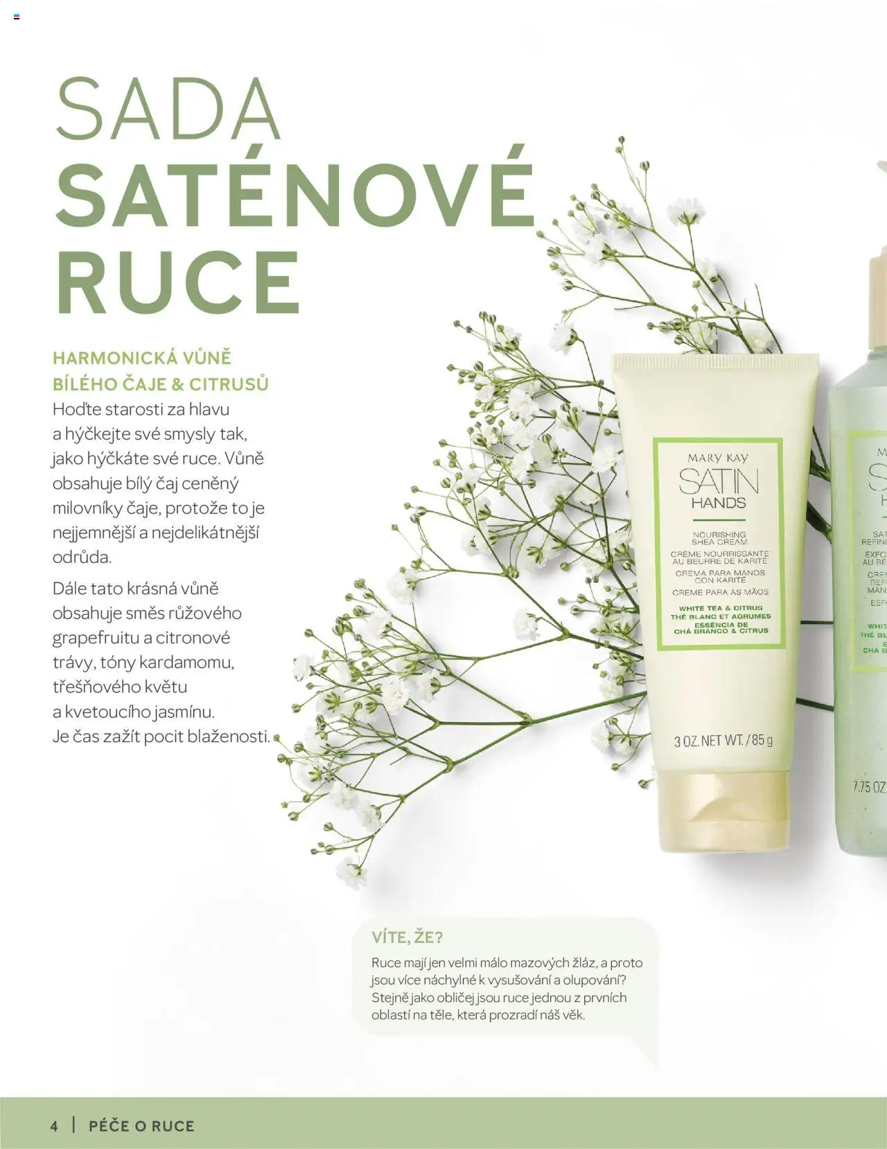 Mary Kay katalog - Péče pro ruce a tělo od 16.03.2025 | Strana: 4 | Produkty: Čaj, Bílý čaj, Čaje, Crema