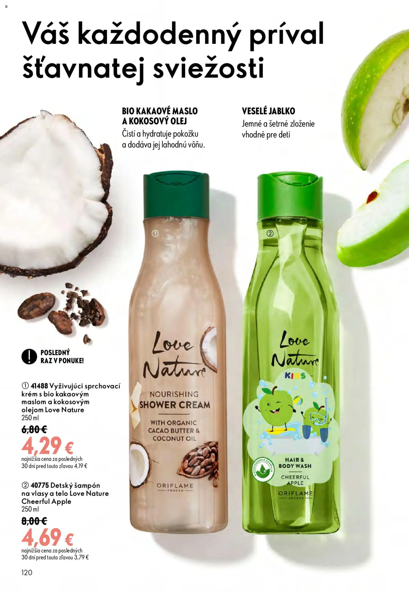 Nové Oriflame akcie – leták je platný od 19.08.2026 | Strana: 120 | Produkty: Kokosový olej, Olej, Apple, Šampón