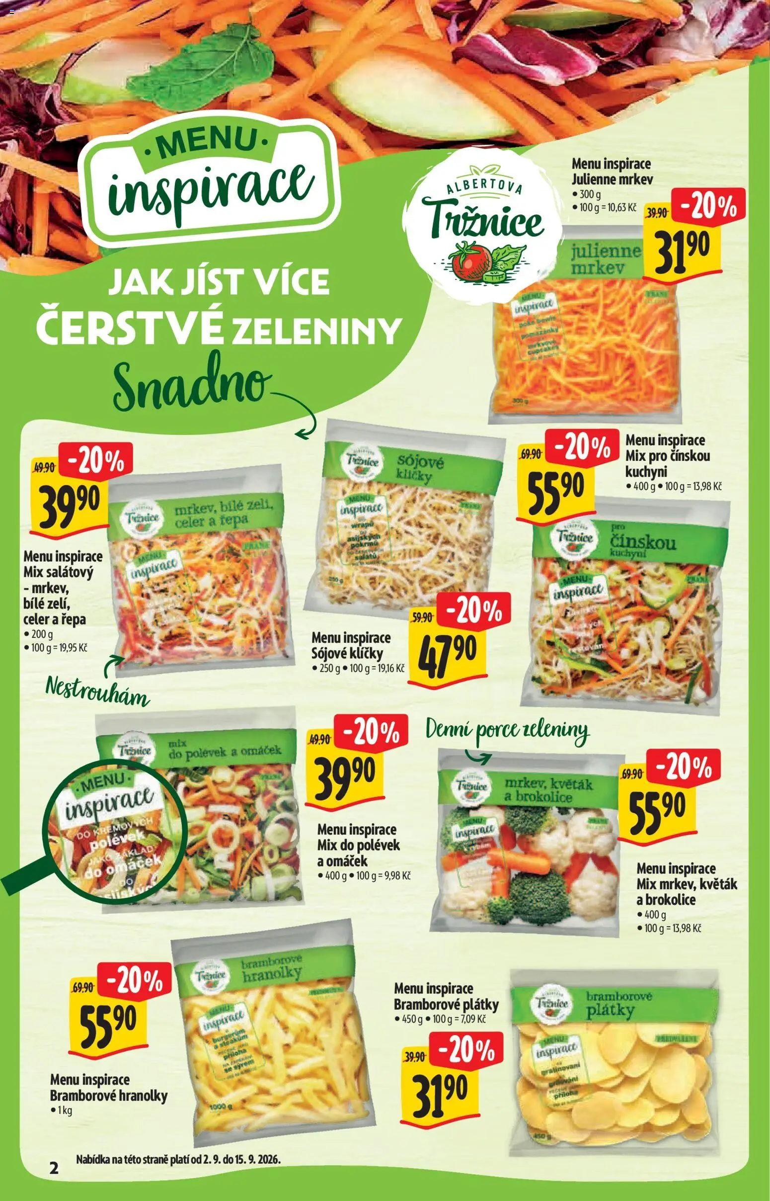 Albert katalog - Supermarket - Bio od 02.09.2026 | Strana: 2 | Produkty: Květák, Hranolky, Řepa, Brokolice