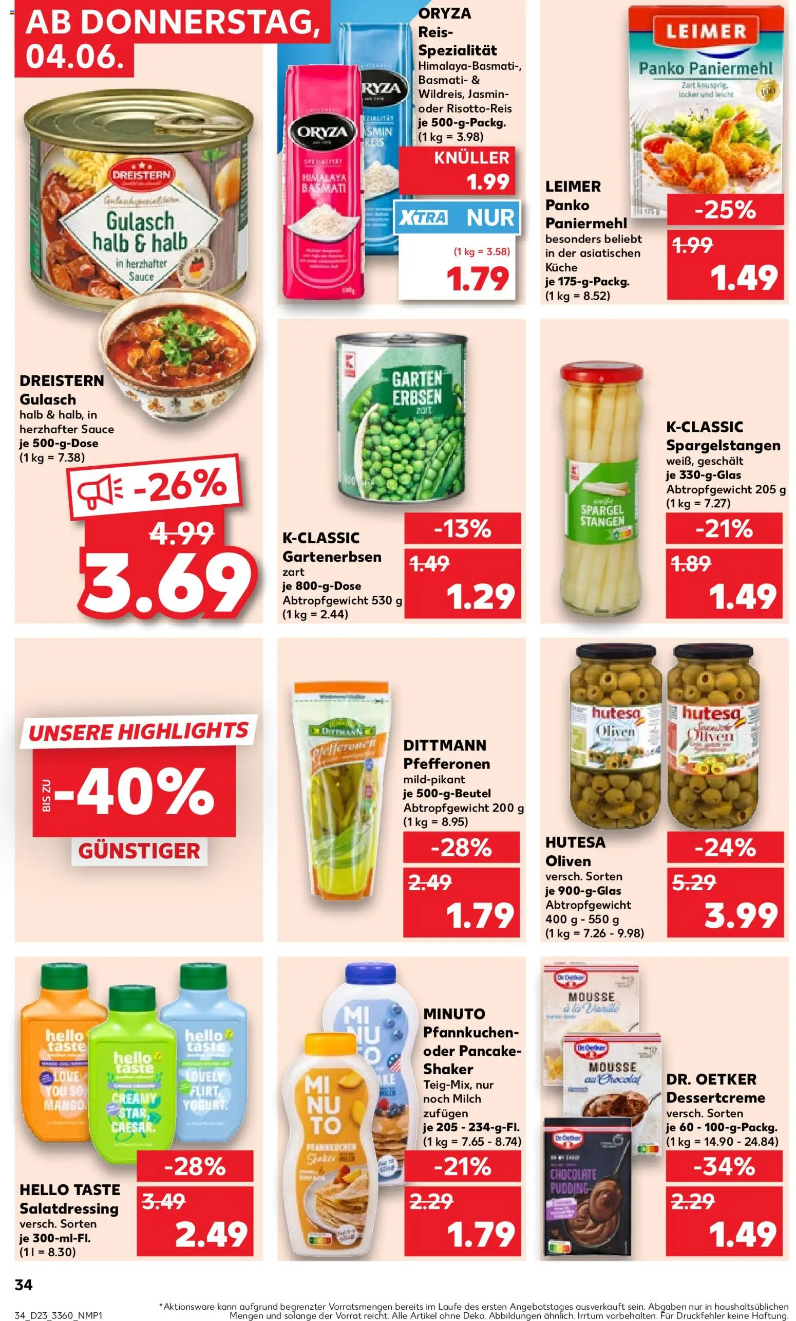 Kaufland Prospekt – gültig ab 04.06.2026 | Seite: 34 | Produkte: Küche, Spargel, Pfannkuchen, Reis