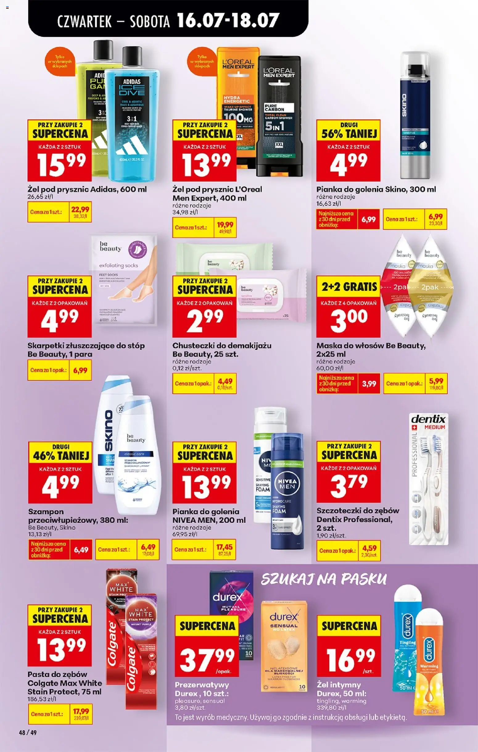 Biedronka Polsko leták - Codziennie niskie ceny od 16.07.2026 | Strana: 66 | Produkty: Nivea, Durex, Maska