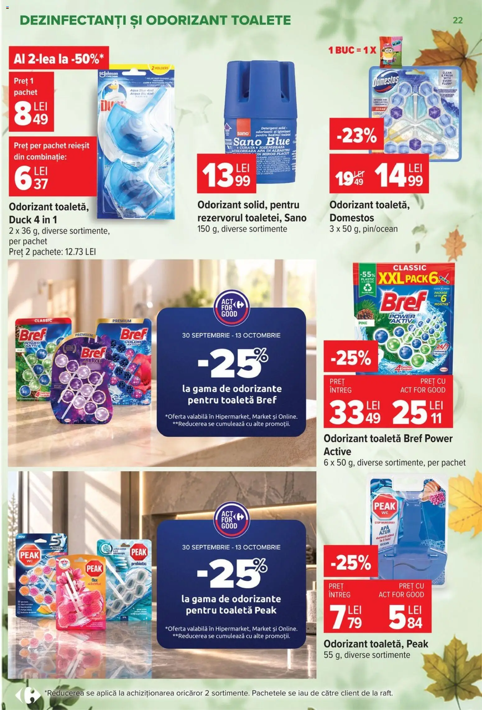 Noul catalog Carrefour – valabil de la 30.09.2026 | Pagină: 22 | Produse: Toaletă, Detergent, Aqua, Apă