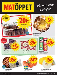 Matöppet erbjudanden - Förhandsvisning av reklamblad från butik Matöppet aktuell från 27/07/2026