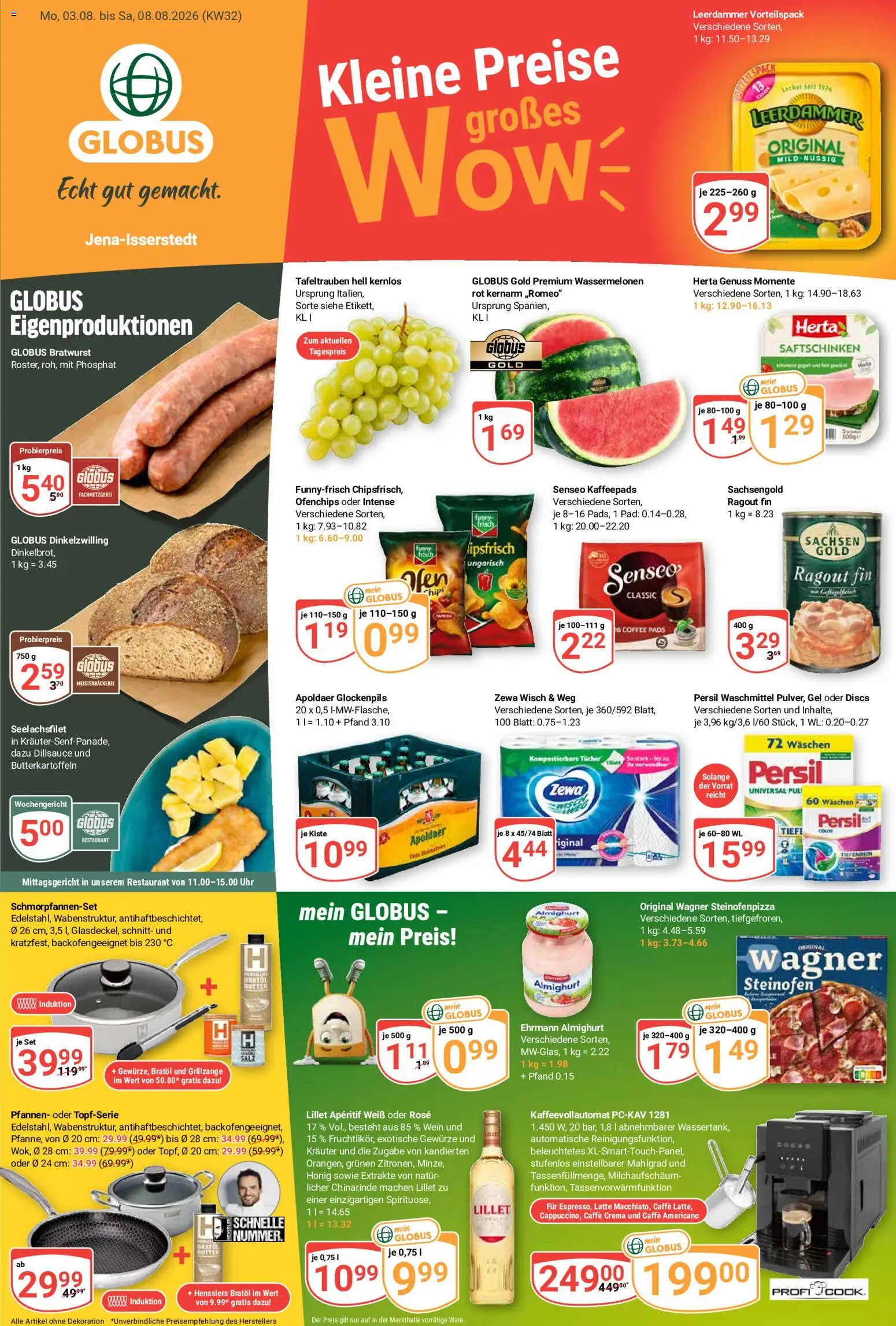 Globus Prospekt – gültig ab 03.08.2026 | Seite: 5 | Produkte: Butter, Salz, Kaffeevollautomat, Uhr