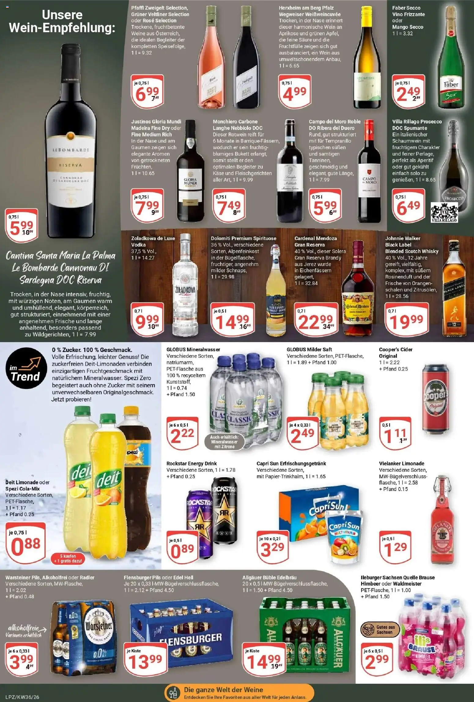 Globus Prospekt Leipzig – gültig ab 31.08.2026 | Seite: 18 | Produkte: Whisky, Capri sun, Prosecco, Mango