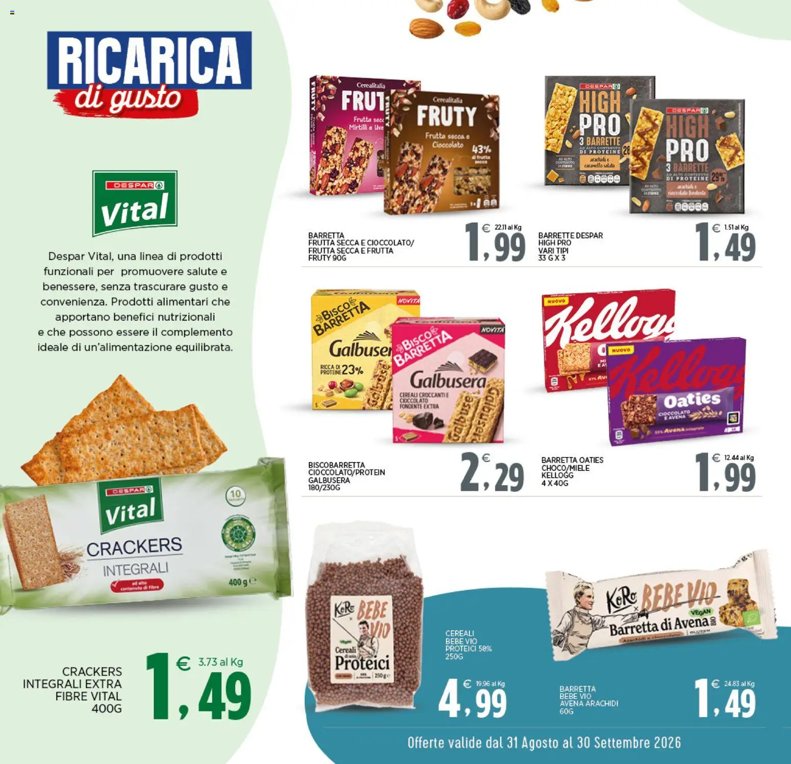 Volantino Interspar del 31/08/2026 | Pagina: 10 | Prodotti: Cioccolato, Crackers, Barretta, Arachidi