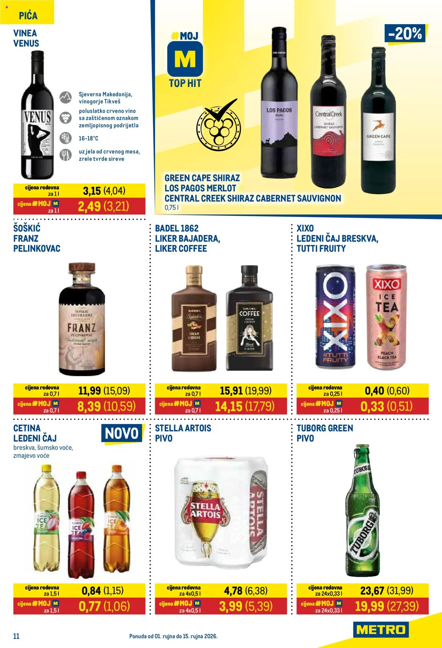 Metro katalog | vrijedi od 01.09.2026 | Stranica: 11 | Proizvodi: Pelinkovac, Liker, Badel, Cabernet sauvignon