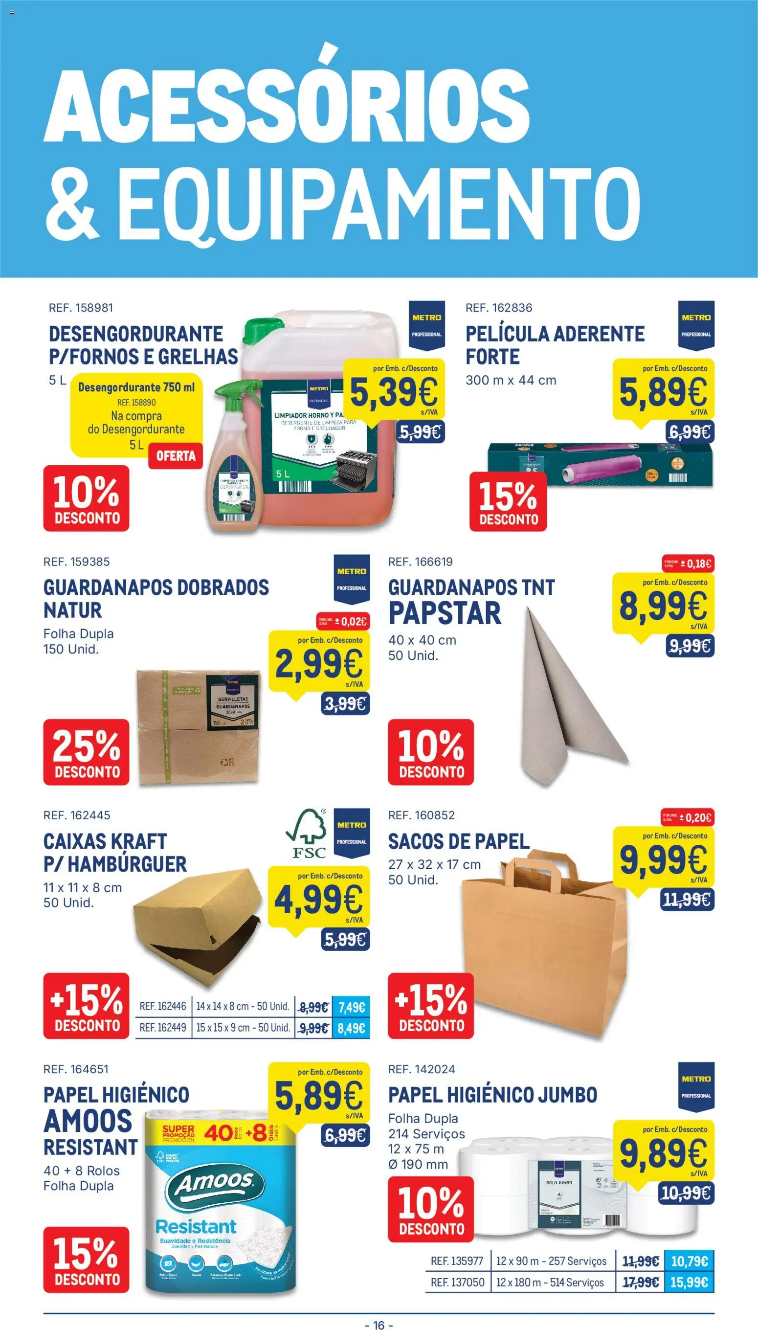 Makro folheto │ válido de 15/09/2026 | Página: 16 | Produtos: Guardanapos, Hambúrguer, Grelhador, Pá