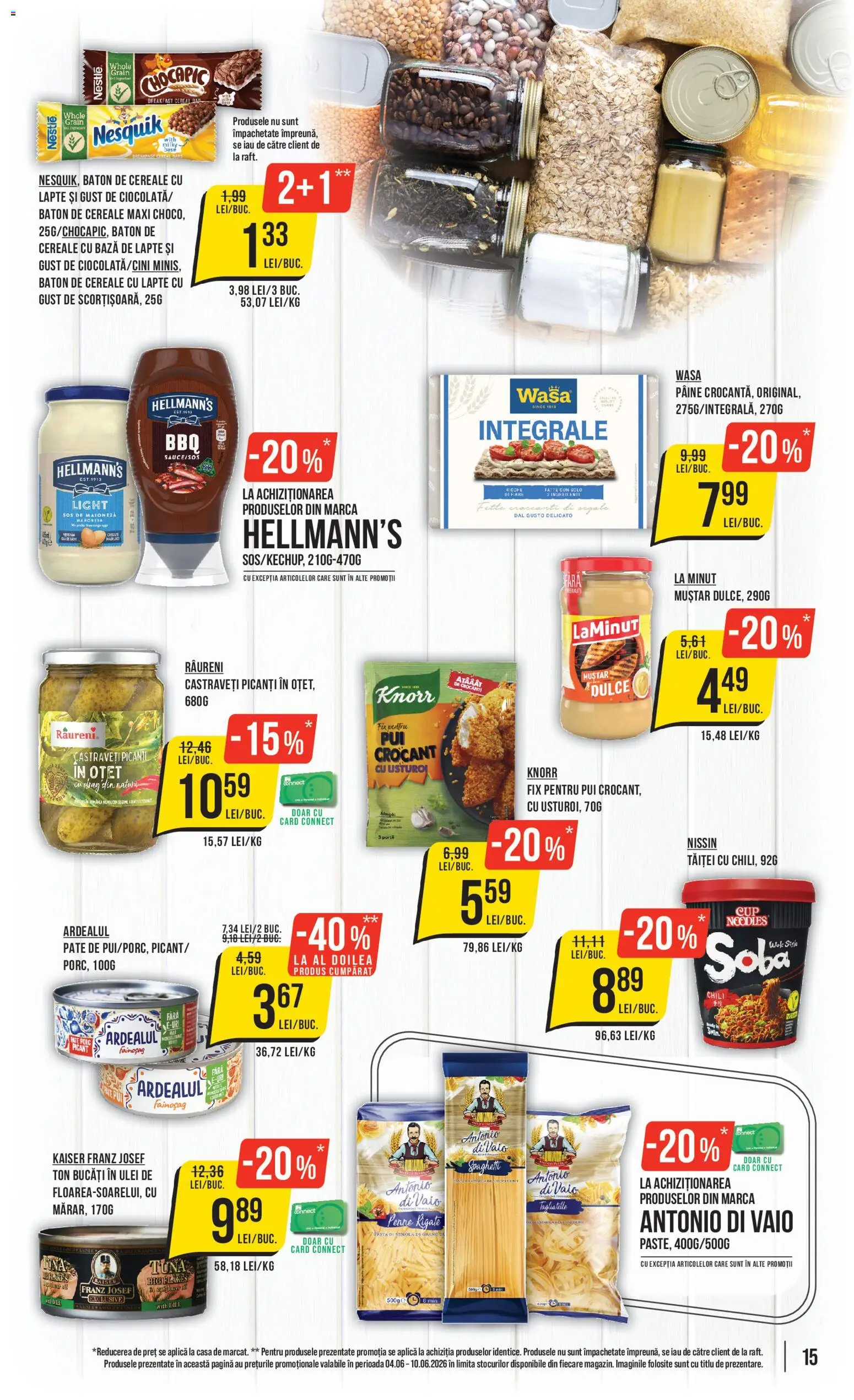 Noul catalog Mega Image – valabil de la 04.06.2026 | Pagină: 15 | Produse: Pate, Oțet, Cereale, Usturoi