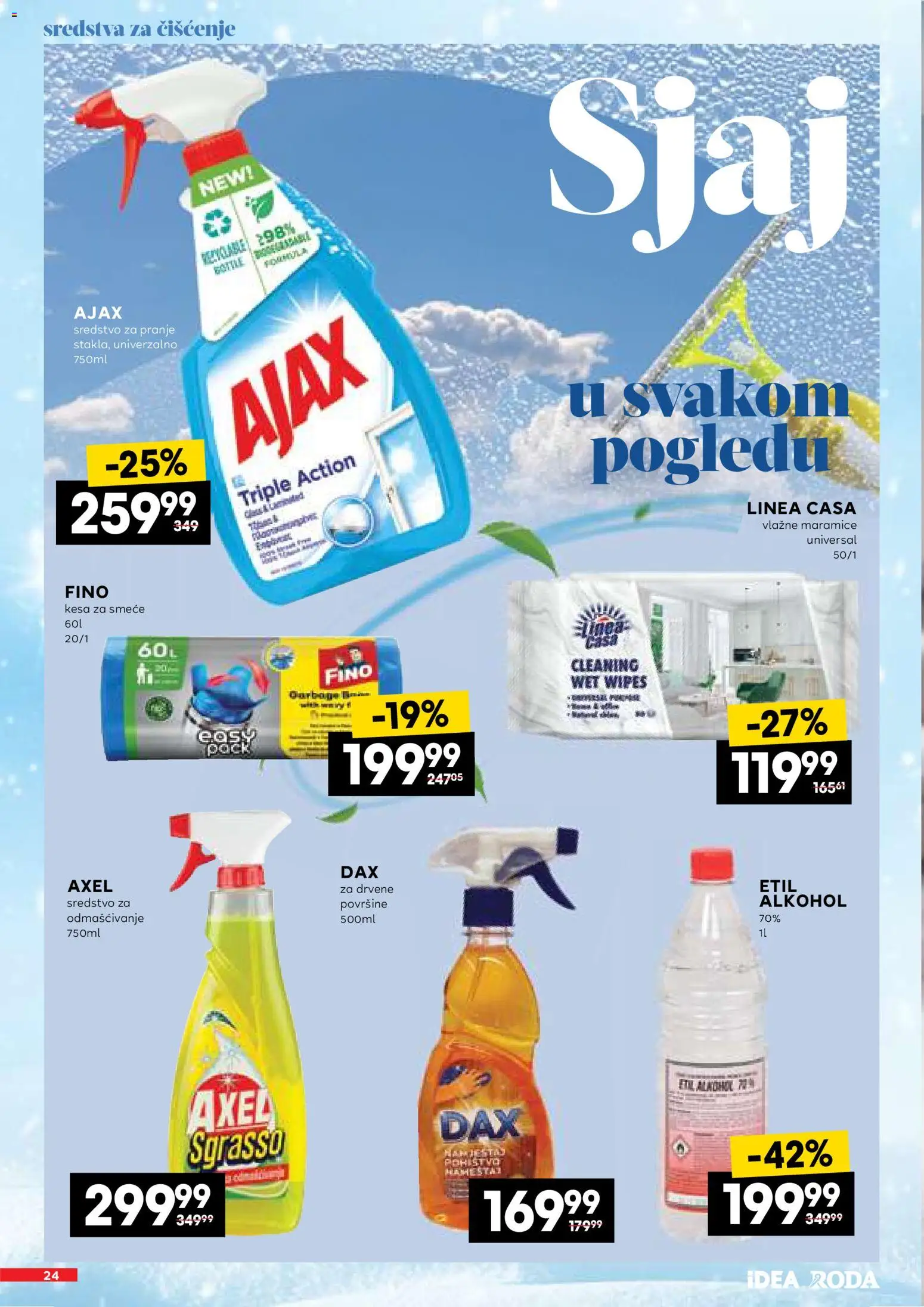 Idea katalog - važi od 14.05.2026 | Strana: 24 | Proizvode: Alkohol, Vlažne maramice, Ajax